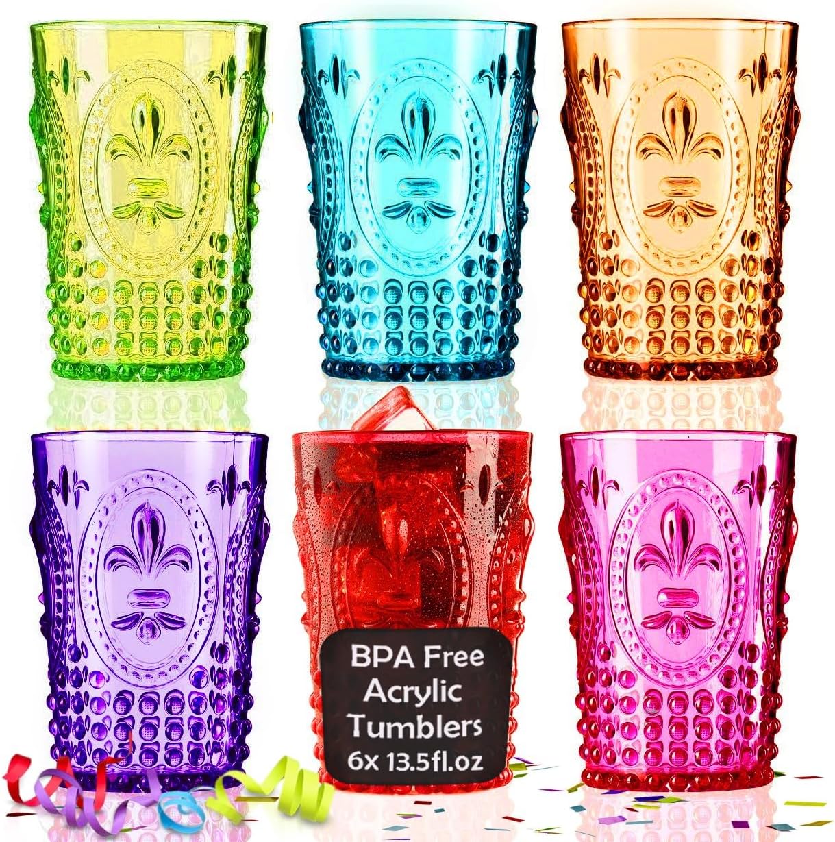 Muldale Plastic Pitcher and Glasses Set with Lid - BPA Free Large Acrylic Jug Set of 5 - Outdoor Water Pitcher Set - Jarra Para Jugo - 77oz Sangria Pitchers