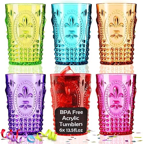 Miniatura 8 de Muldale Juego de 5 jarras de sangría de plástico y vasos con tapa, juego de 5 jarras acrílicas sin BPA para té helado de limonada Kool Aid - Juego