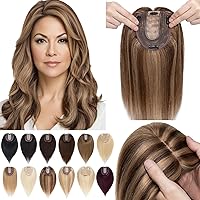 Vista 22 de SEGO Peluquín para mujeres, cabello humano real sin flequillo, 130% de densidad, base de seda de 10 * 12 cm, cabello Remy con clip, piezas