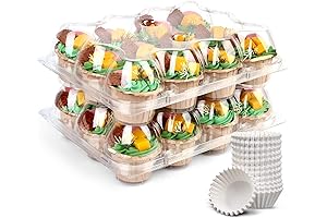 Crystal Clear Pack of 12 Cupcake Holder for 12 Cupcakes