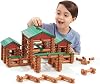 LINCOLN LOGS – Classic Farmhouse, 268 Pieces, Real Wood Logs - Ages 3 Best Retro Building Gift Set for BoysGirls - Creative Construction Engineering - Preschool Education Toy
