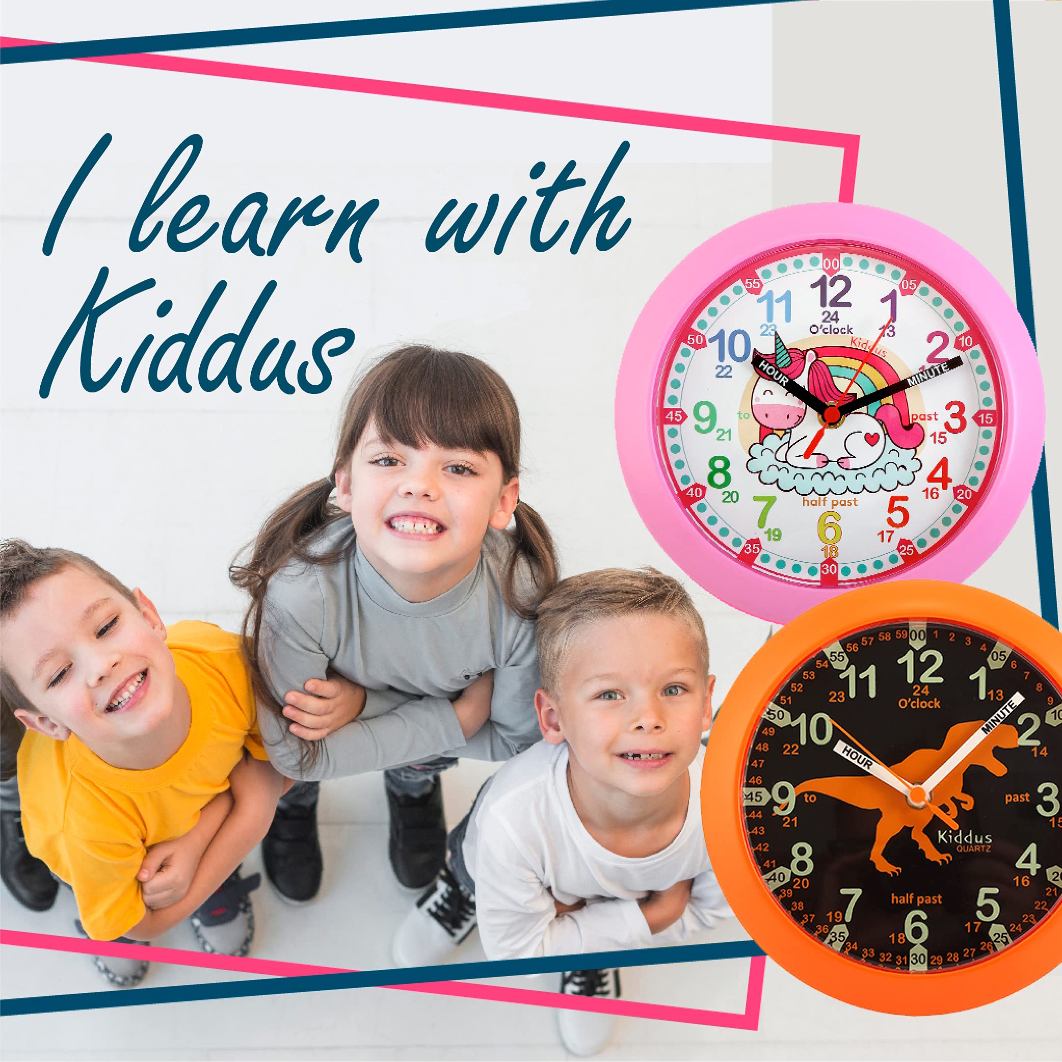 Orologio da Parete Didattico per Bambino Azzurro Kiddus