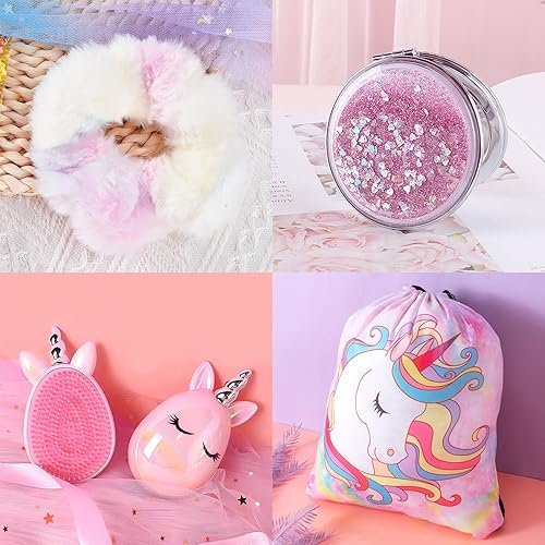 Miniatura 6 de Lorfancy Regalo de unicornio para niñas, juguetes de 6, 7, 8, 9, 10-12 años con auriculares con cable de 0.138 in, almohada de viaje, máscara de