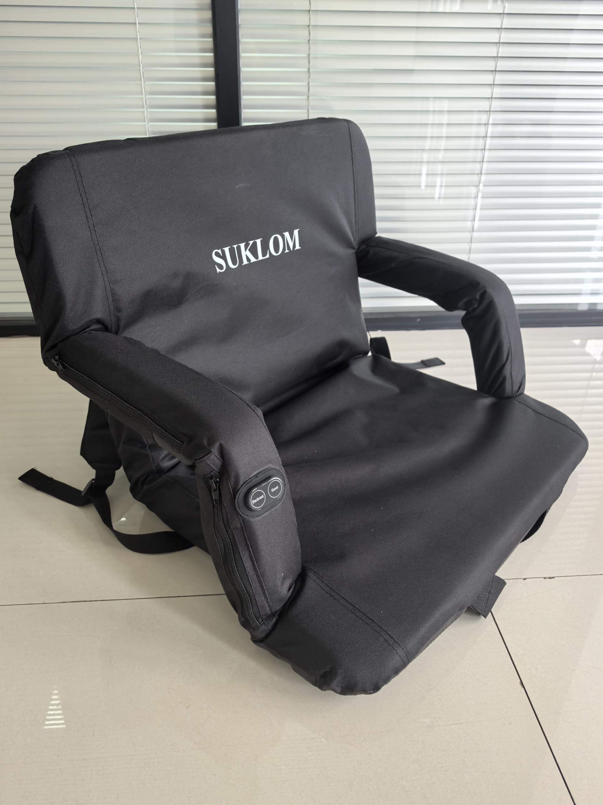 SUKLOM Heated Stadium Seat for Bleachers with Back Support