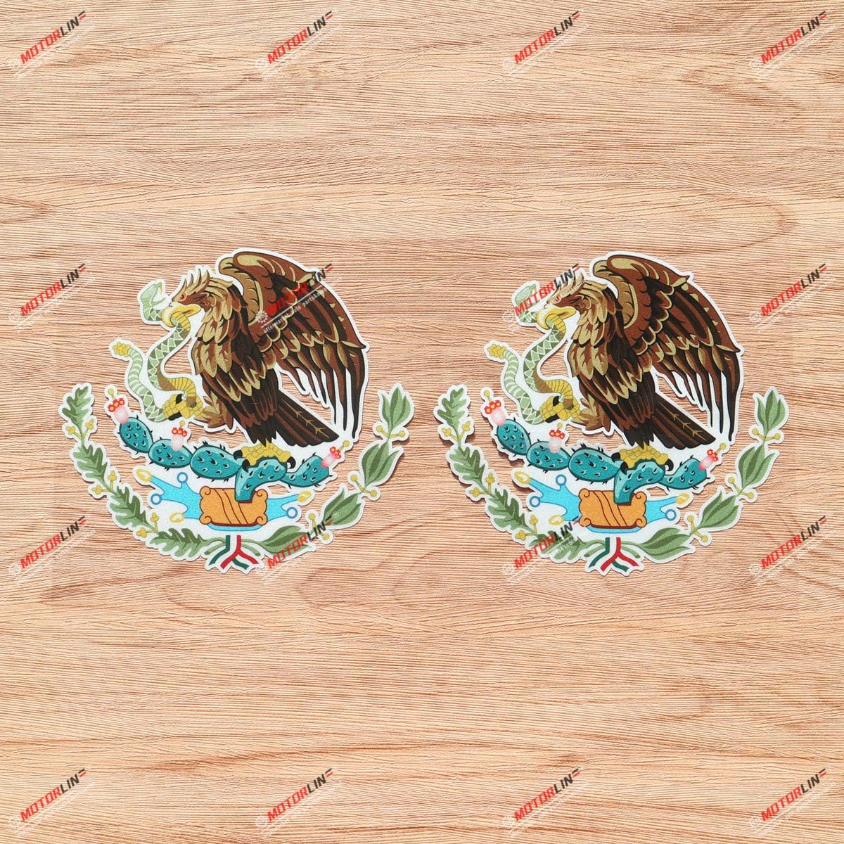 Amazon.com: 2 Pieces Calcomania Escudo Mexicano 6" x 5.2" - White Color ...
