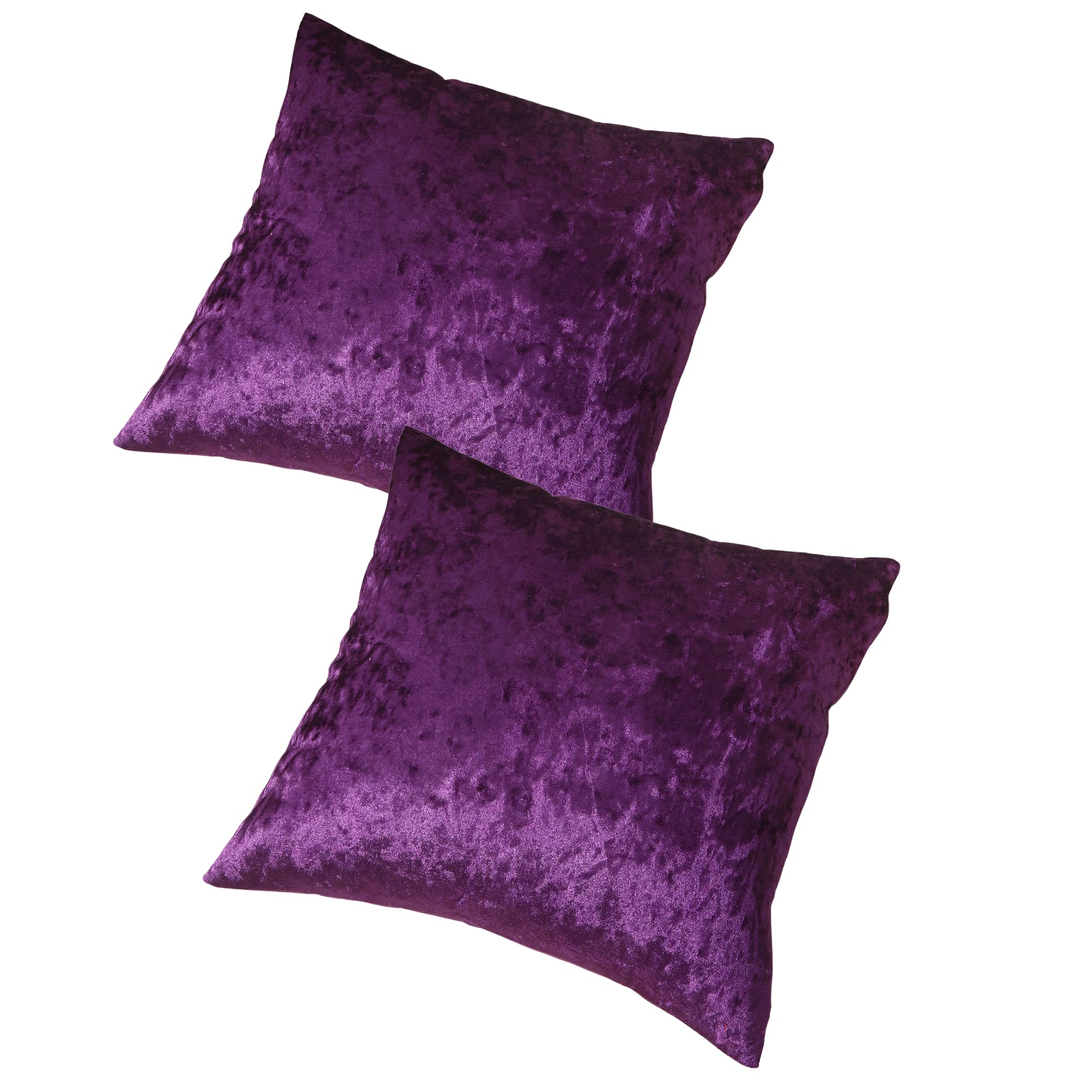 RKAAS HOME Super Soft Decorative Luxurious Crushed Ice Velvet Square Cushion Cover for Living Room Sofa Couch Bed 60cm x 60cm 24x24 Inches (Pack of 2 - Purple) — image 1