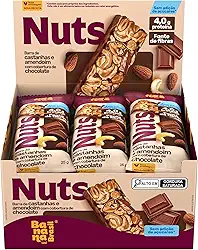 Banana Brasil - Barra De Castanhas Nuts Com Cobertura De Chocolate - (12 unidades de 25g)