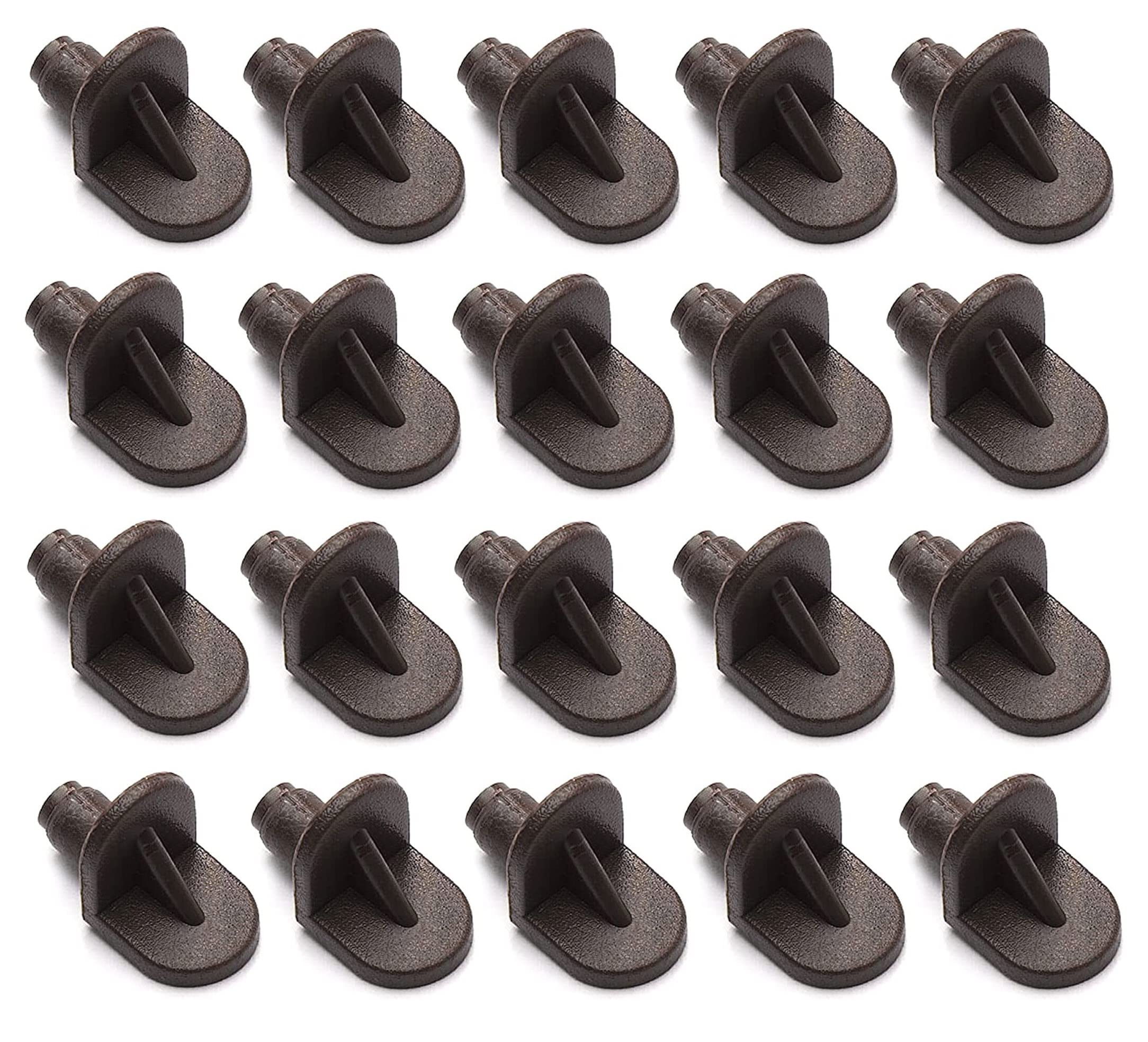 Terf Brown Terf® Spade Type Plastic Push In Furniture Shelf Support Pegs Pins For Kitchen Cabinet Wardrobe Bookcase Closet Glass Shelve And Furniture Shelf Support Use - Pack Of 100