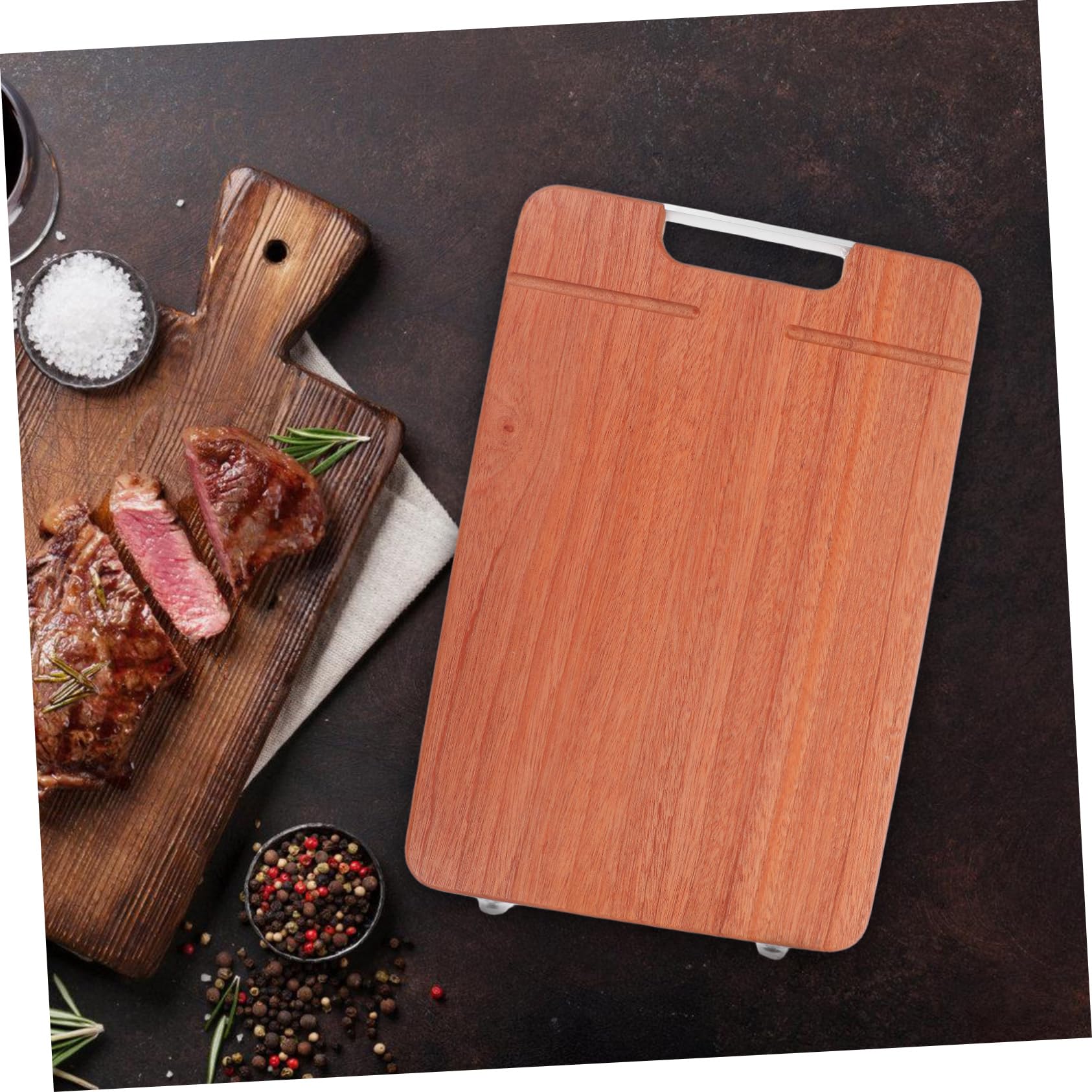 ULTECHNOVO Tagliere Per Verdure in Legno Acacia Con Manico Tagliere Per Alimenti Da Cucina Vassoio Antiscivolo
