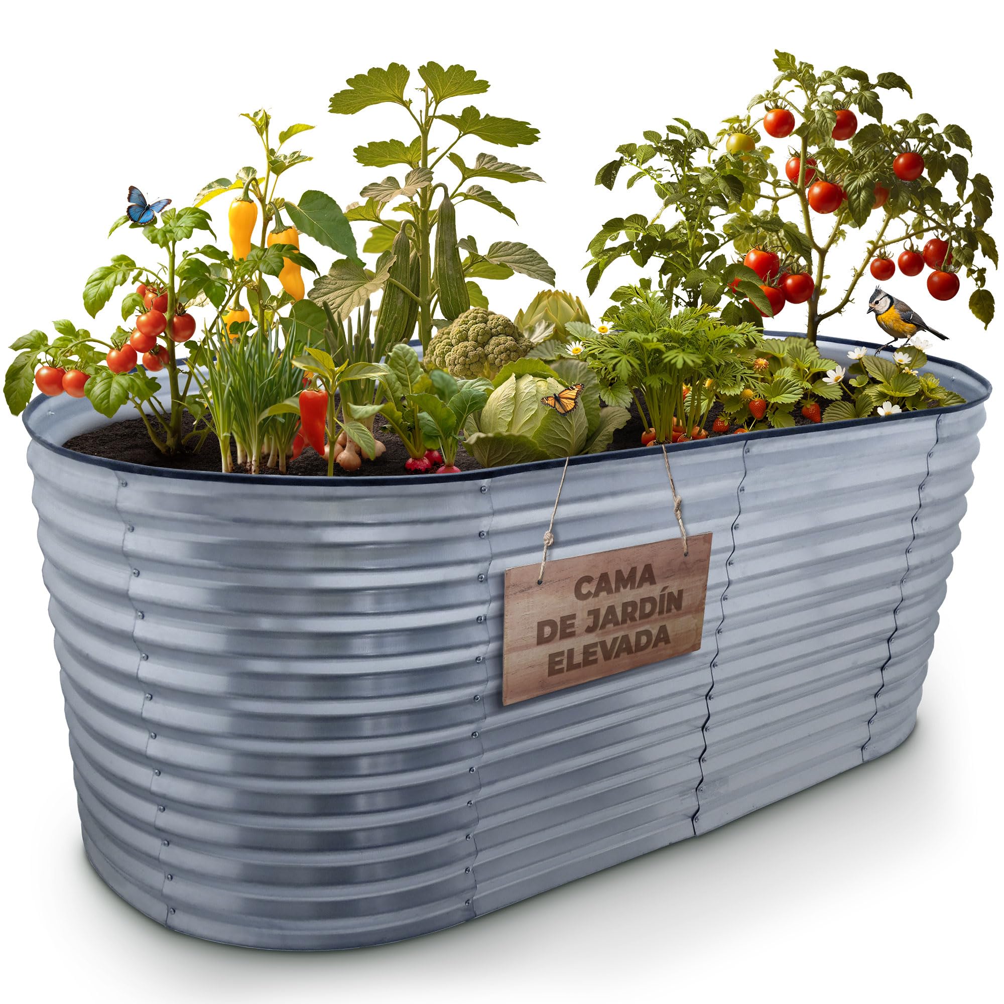 STREND PRO Bancal de Metal 200 x 100 x 80 cm (Largo x Ancho x Alto) | Kit de bancal de Metal para jardín Chapa | bancal de jardín de Acero galvanizado para Verduras, Hierbas y Plantas de Tomate