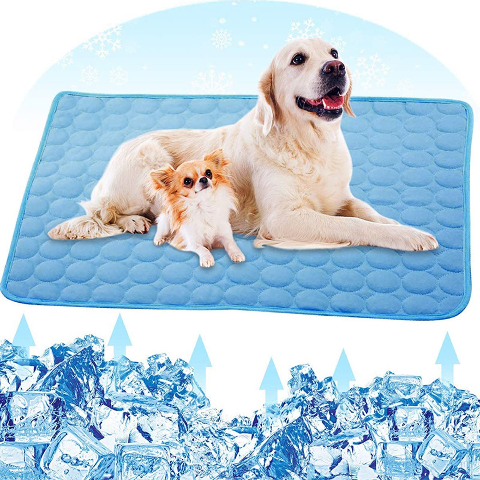 Genérico Cama Perro Verano 100x70 cm, Alfombrilla Enfriamiento Perros, Manta Refrigerante Mascotas Colchoneta Fresca Lavable y Transpirable