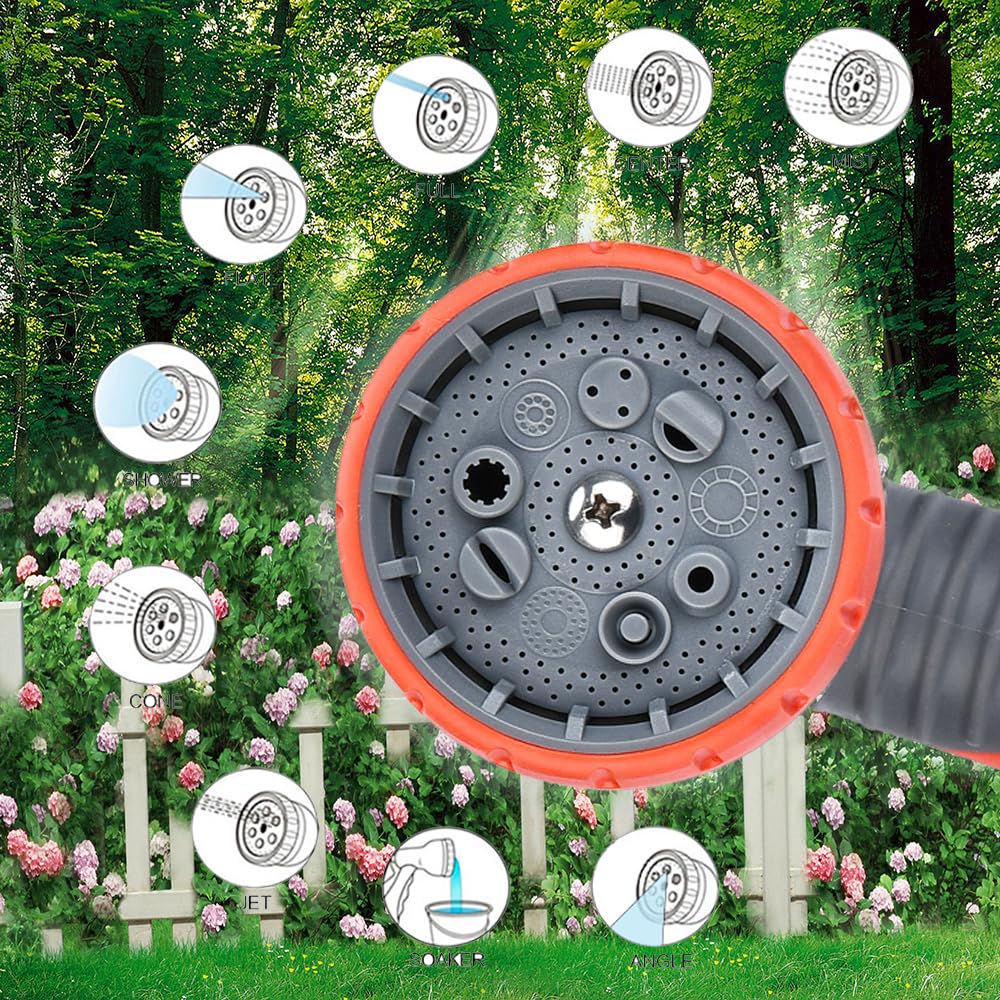 Schlauch, 3 x erweiterbarer Gartenschlauch, 30 m langer Schlauch für Garten, schwarzer, flexibler Schlauch, einziehbarer Wasserschläuche, erweiterbarer Schlauch mit stärkstem Doppel-Latexkern, mit