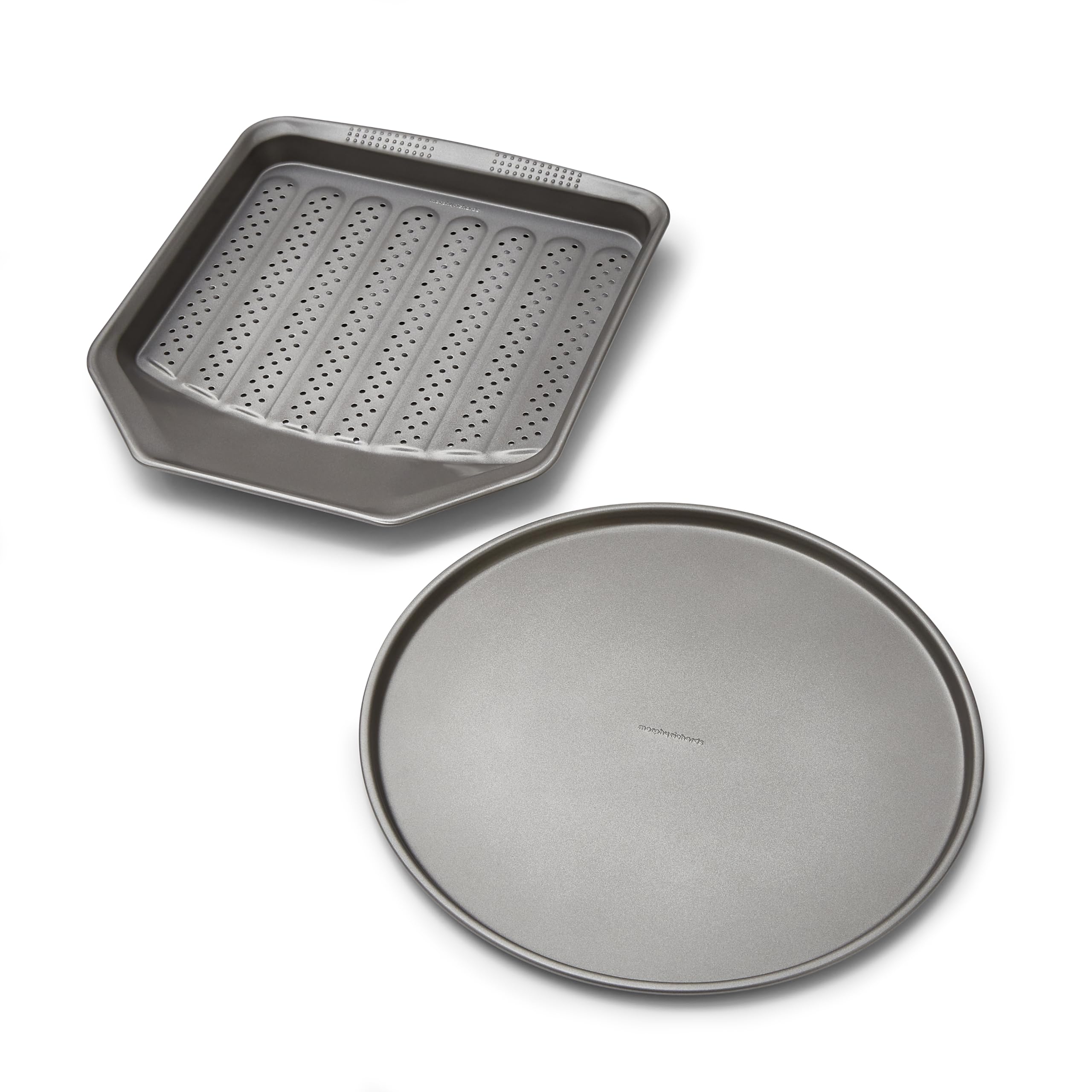 Morphy Richards Unisex Grey Pizza Pan & Crisper Tray Set In