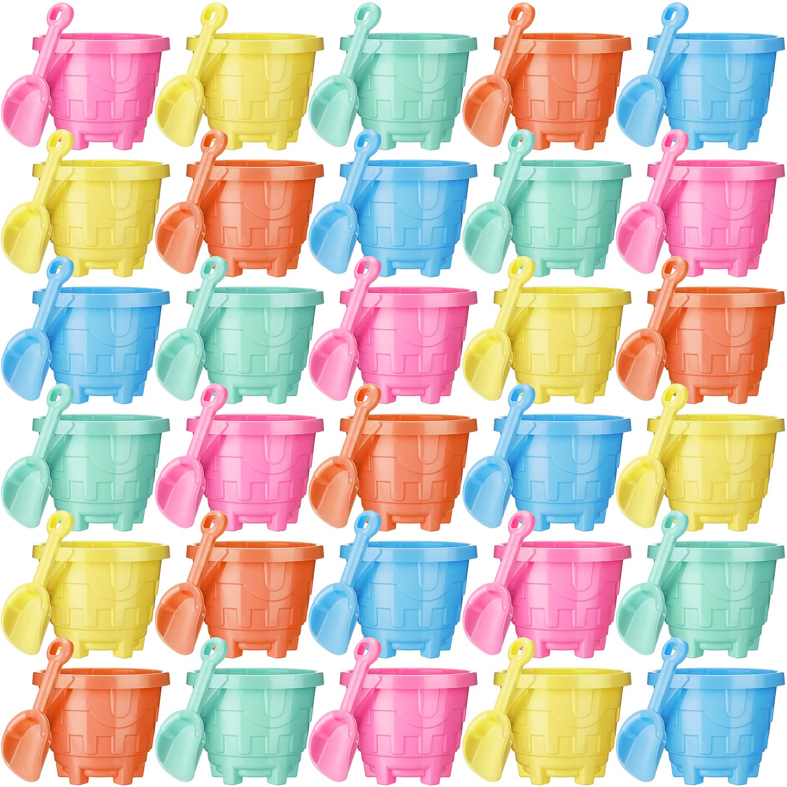 Sosation 60 Pcs Sand Buckets Bulk for Kids Beach Buckets for Kids Sand