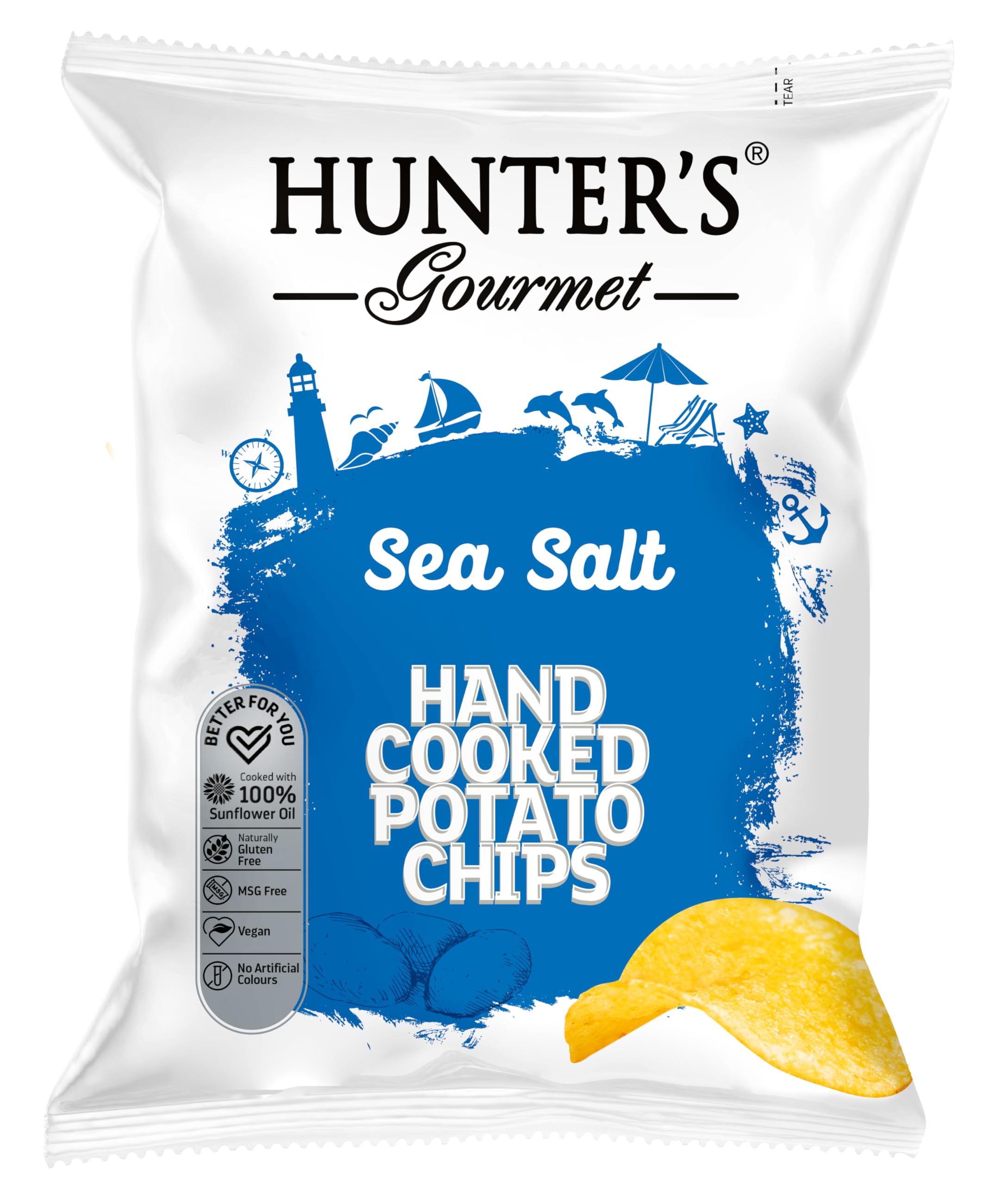 HUNTER'S GourmetSea Salt Hand Cooked Potato Chips 125g