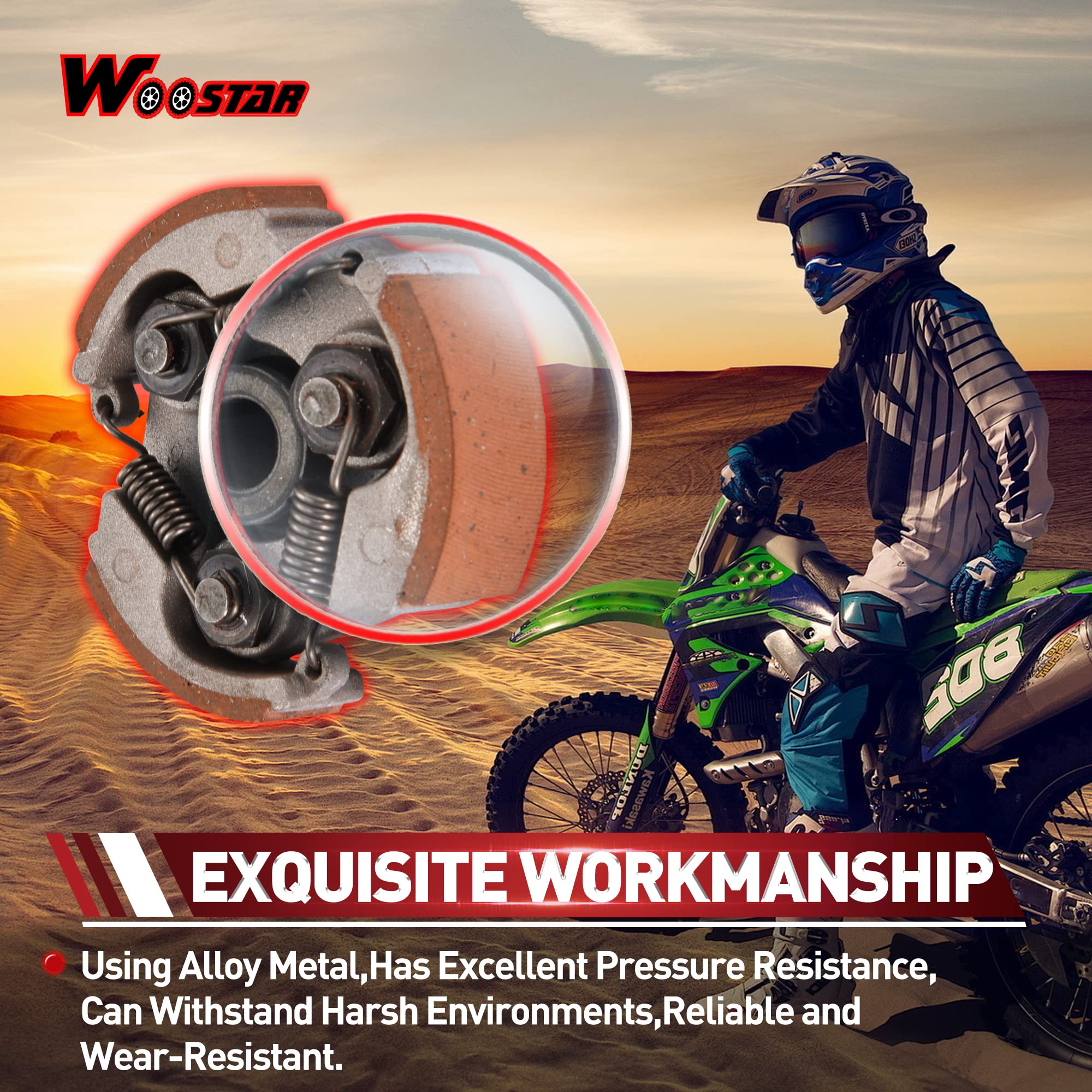 WOOSTAR Heavy Duty Pastiglia Frizione con 3 Molle Sostituzione per 2 Tempi 47cc 49cc Mini Quad Dirt Pit Bike Pocket Bike ATV 4 Wheeler Scooter