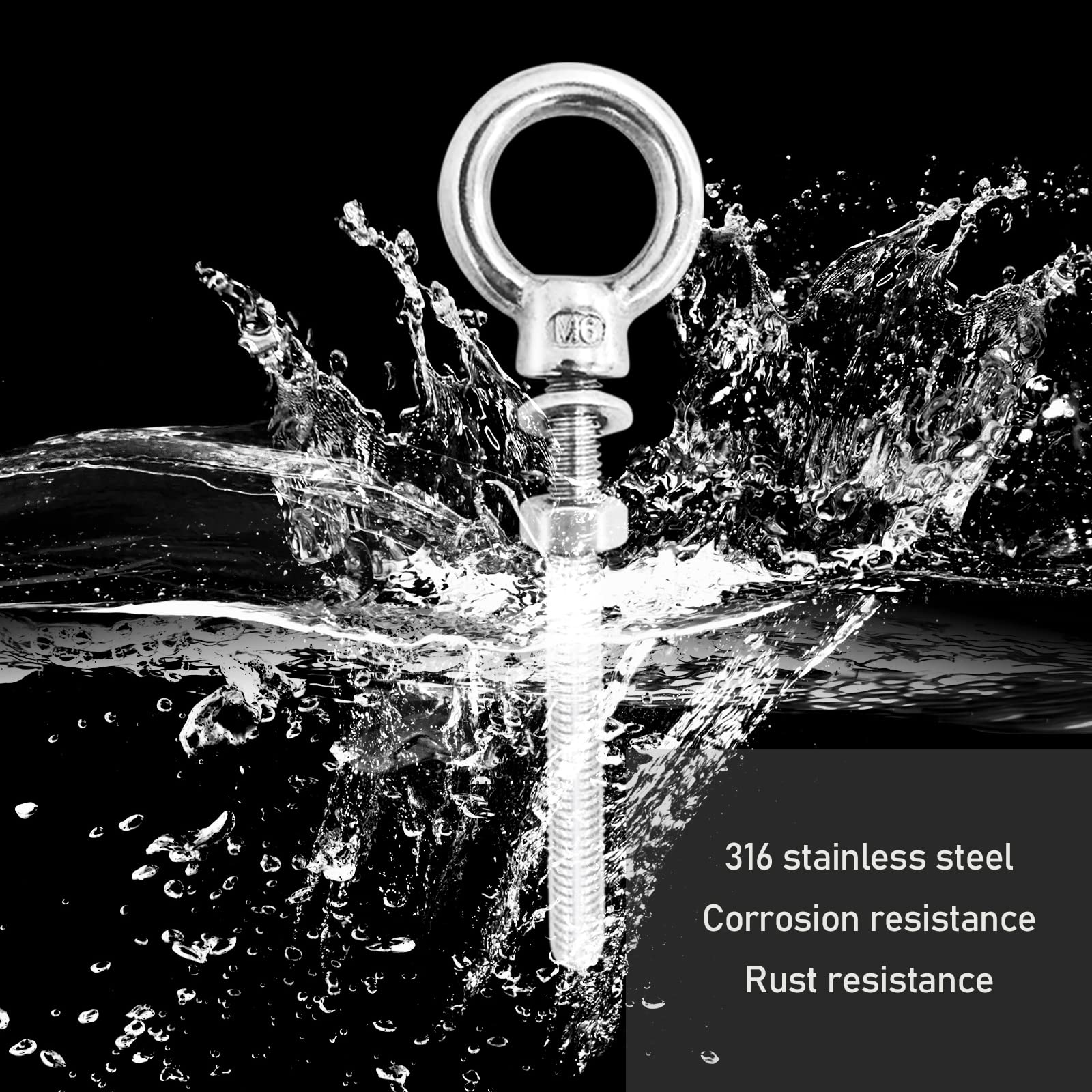 Bulloni Con Occhiello M10 X 100mm In Acciaio Inox 304 - Con Dadi, Per Esterno, Pacco Da 6 - Foto 2