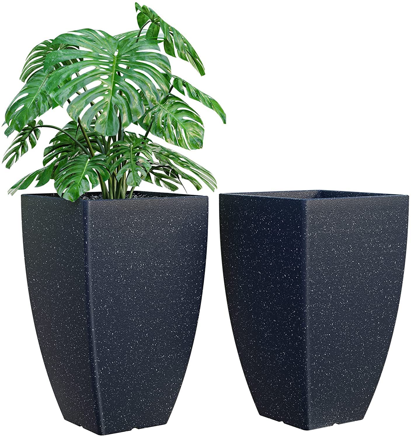 Lavish Craft Tall Metal Planters for Outdoor Plants Set of 2, Outdoor planters for Front Porch Balcony, Galvanized Iron 21 inch Large Planters for Outdoor Indoor Garden Patio (Black Texture) (B0BZVKH9GT) Amazon Price History, Amazon Price Tracker