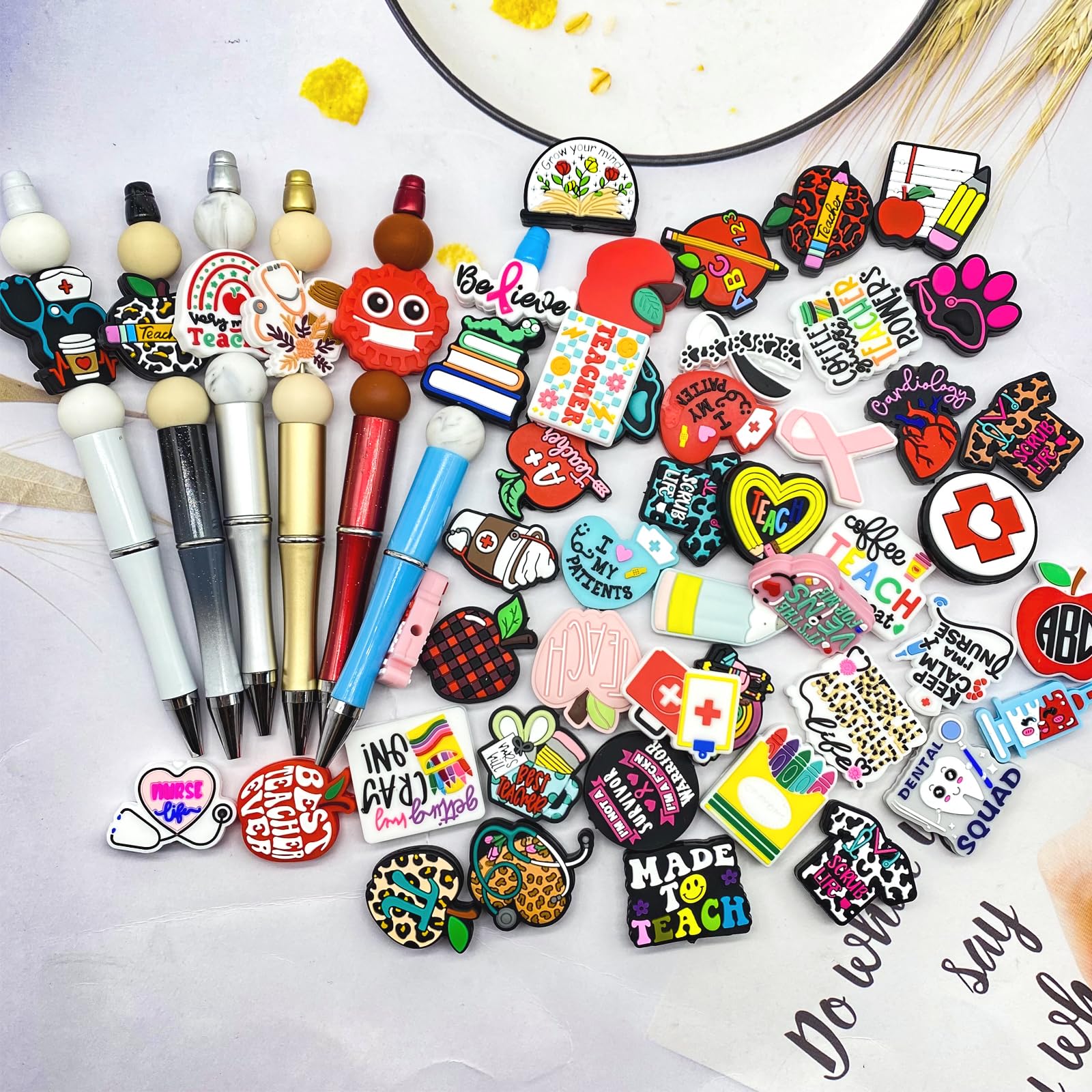 Decoendiy Lot De 18 Perles Focales En Silicone Pour Vêtements