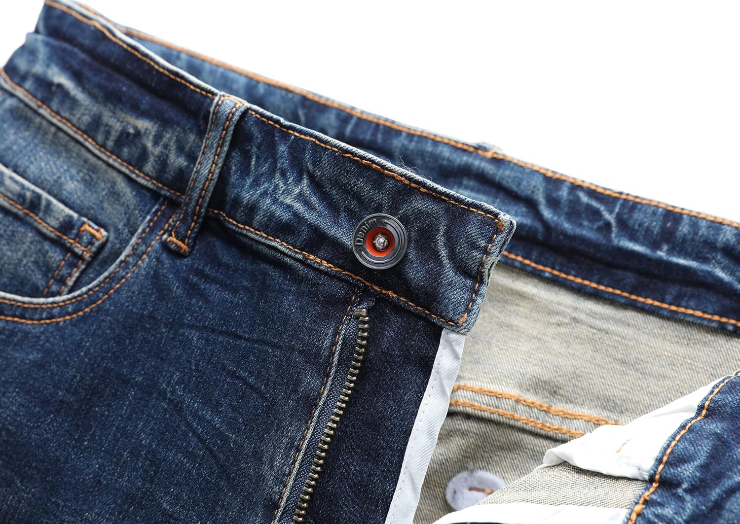 Men's Slim Fit Stretch Printed Jeans Patchwork Skinny Straight Denim Pants - Image 4