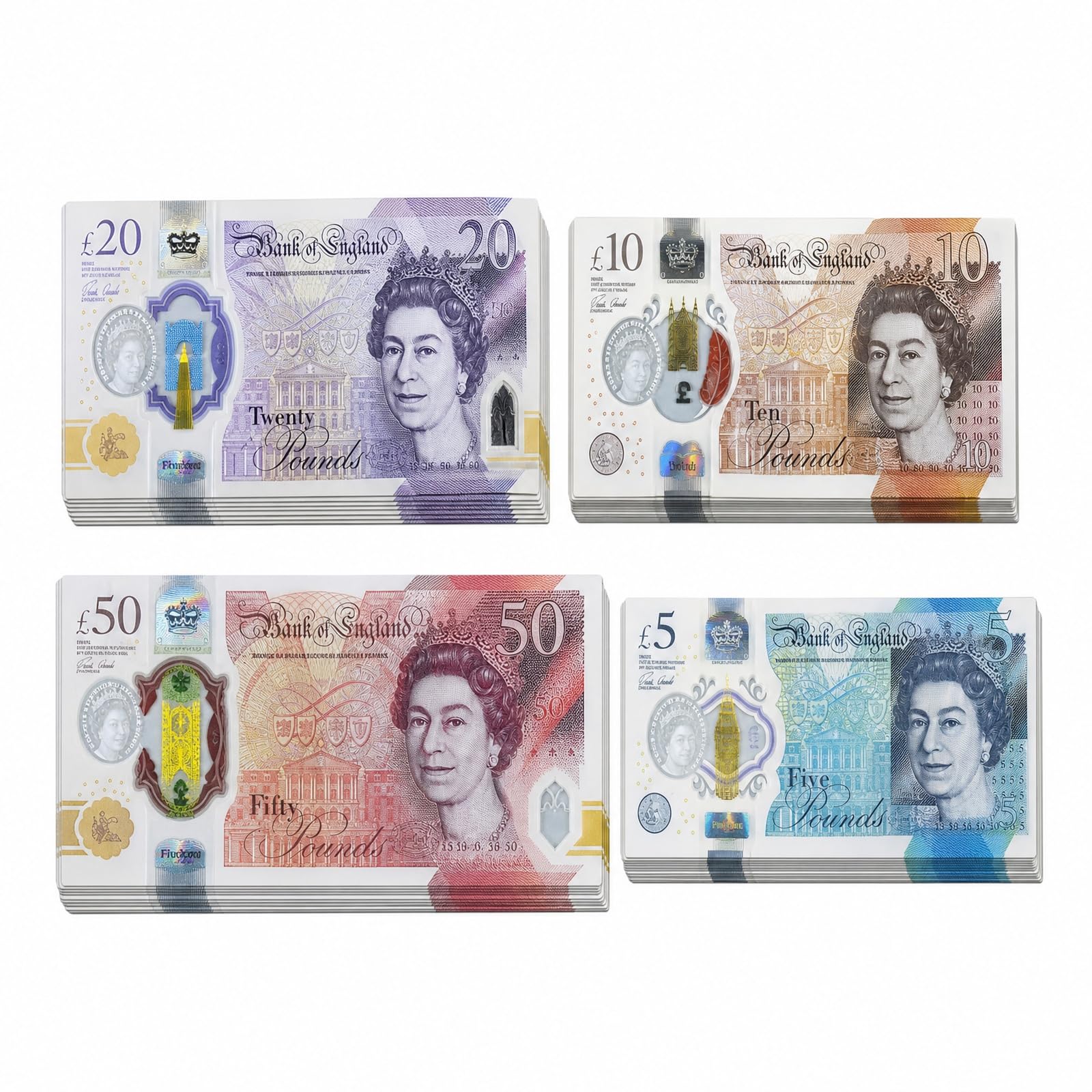 200 Pieces Prop Money UK, Fake Pounds (5, 10, 20, 50 Denominations)