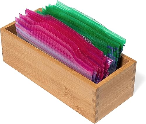 Vista 25 de Lipper International Caja de almacenamiento de madera de bambú para utensilios de cocina, maquillaje o suministros de oficina, 5 x 12 x 3 pulgadas