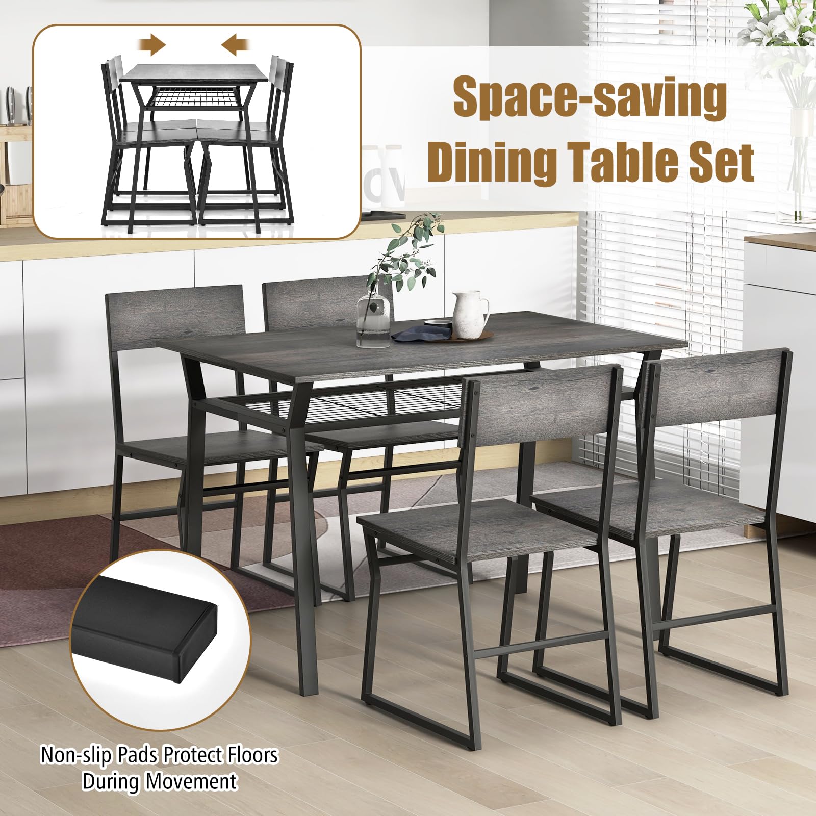 Amazon.com - Giantex Dining Table Set for 4, 47”L x 28”W
