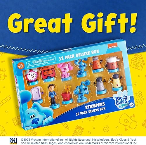Miniatura 5 de PMI Blue s Clues - Sellos para niños 12 sellos de juguetes de pistas azules en 1 paquete  Colecciona los 12 juguetes de pistas azulesmini juguetes