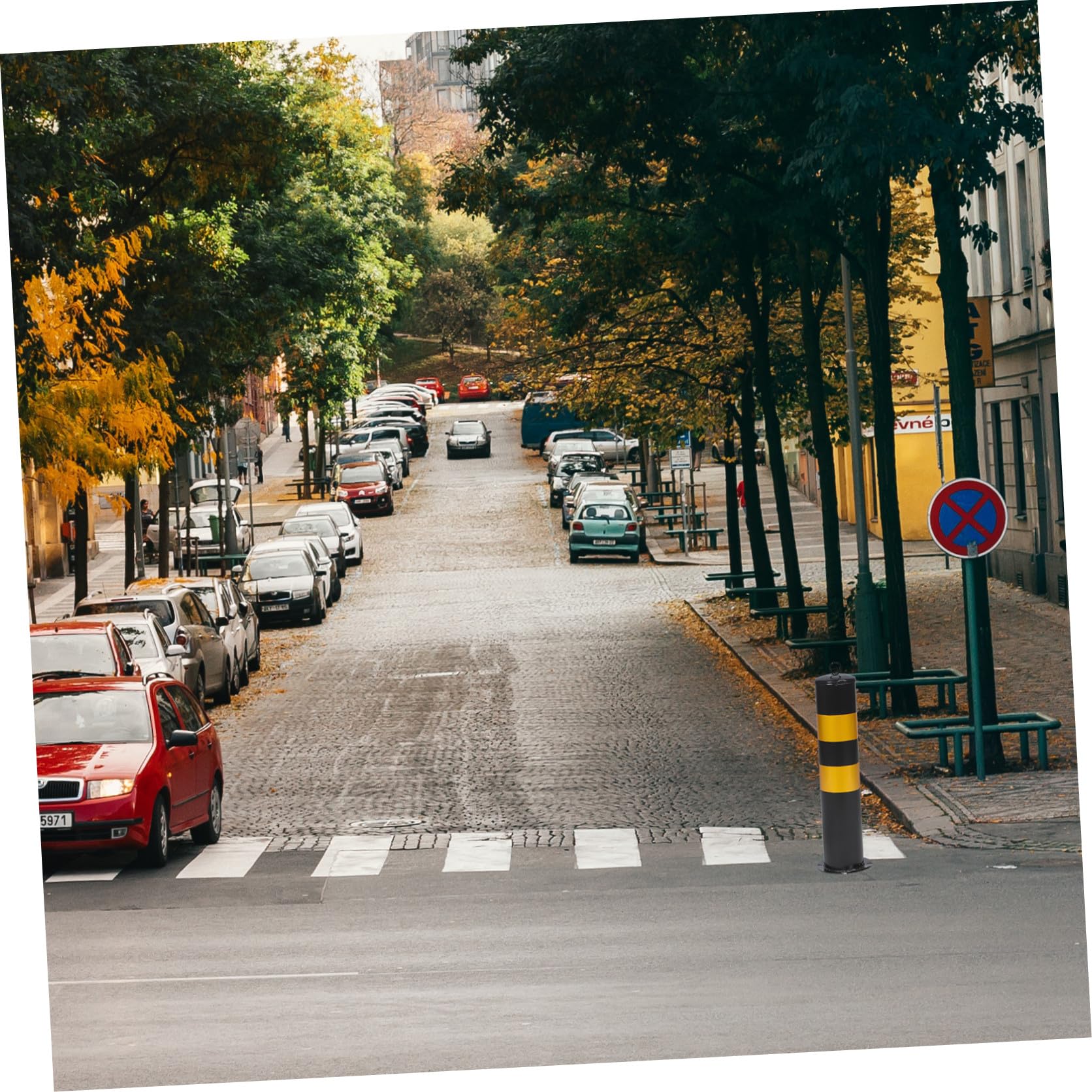 Borne De Sécurité En Acier Inoxydable Barrière De Stationnement Réfléchissante Bloqueur Dallée Pour La Sécurité Routière