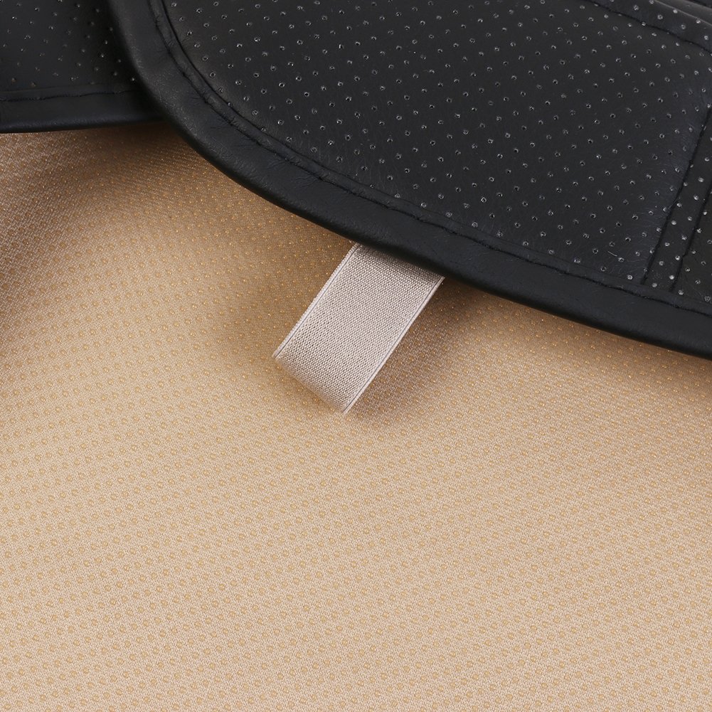 Asudaro Cuscino Sedile Auto In Pelle Con Inserti In Carbone Di Bambù - Antiscivolo, Quattro Stagioni (Singolo, Senza Schienale)