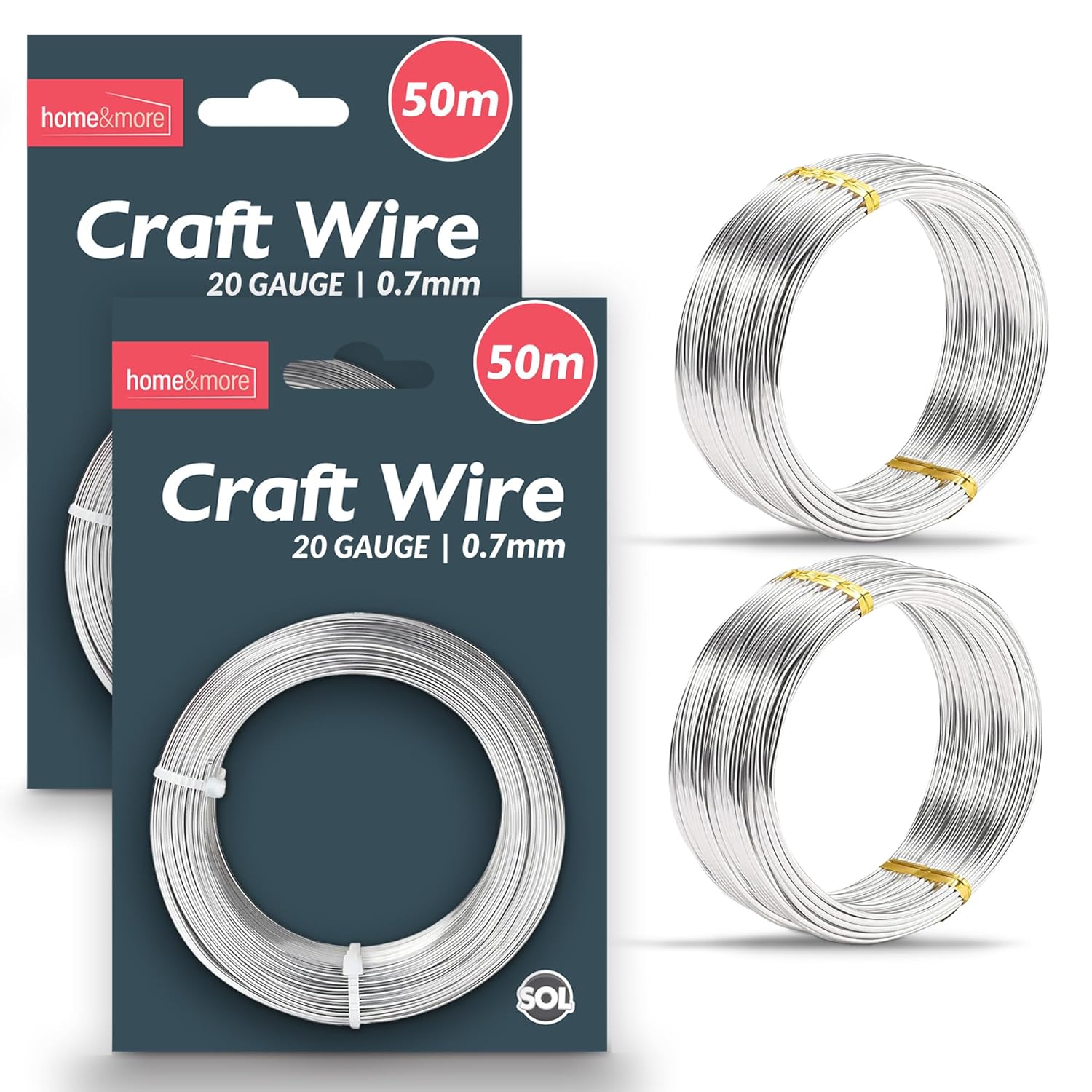 2pk Silver Craft Wire for Crafting 100m 20 Gauge Metal Wire for Craft
