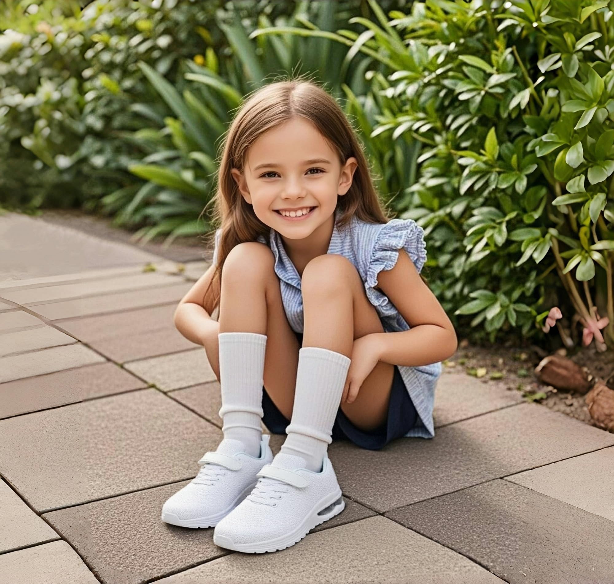 IGBAY White Sneakers Shoes for Toddlers Boys Girls Cheer Kids Shoes for Running and Athletic Sizes 13.5 Little Kid