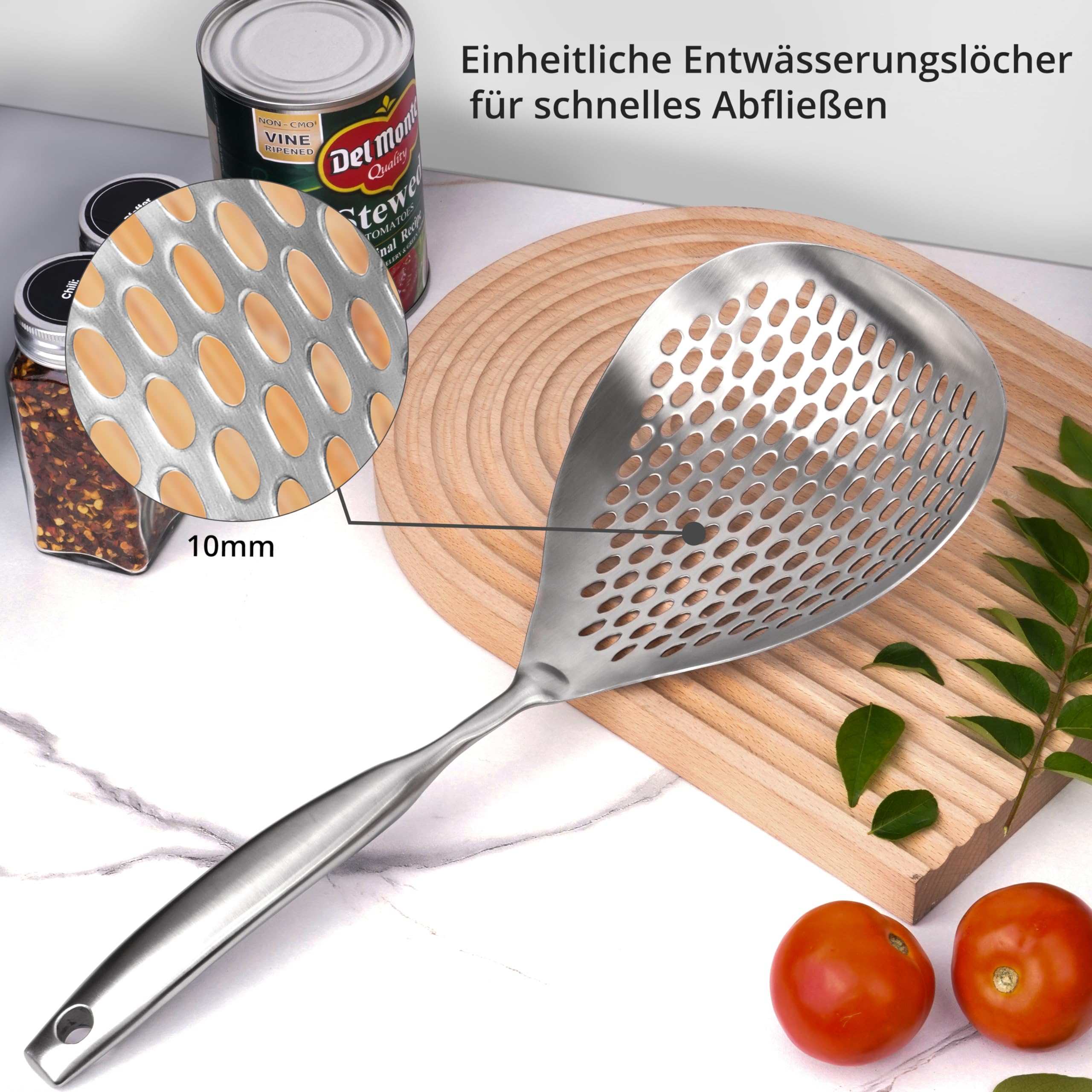 Edelstahl-Schaumlöffel / Fettlöffel – Praktisches Küchensieb Zum Abschöpfen & Abtropfen