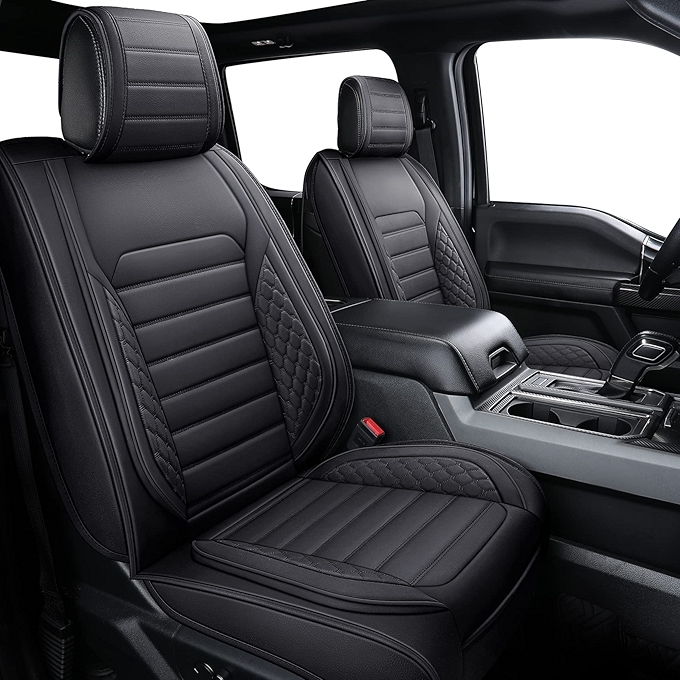 YIERTAI 福特F-150座椅套（适用2009-2025年款，防水皮革，黑色）