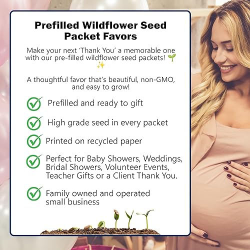 Miniatura 6 de Recuerdos de semillas de agradecimiento  20 paquetes de flores silvestres  Prellenados  Muestra agradecimiento y gratitud  Género neutro  despedidas