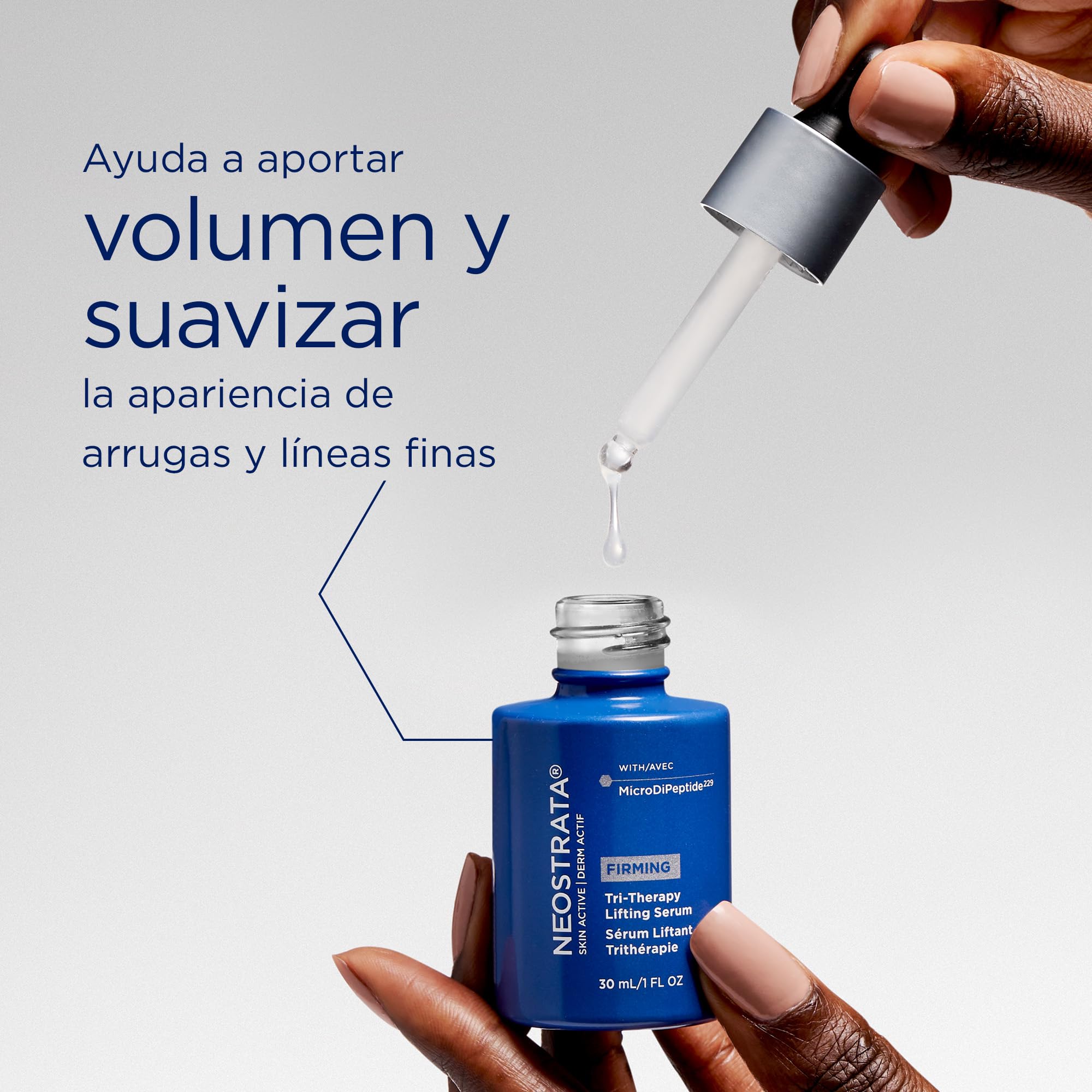 Neostrata Skin Active Tri-Therapy Lifting Serum (1 x 30 ml), sérum facial con efecto voluminizador e iluminador, sérum ácido hialurónico reafirmante, para una hidratación profunda