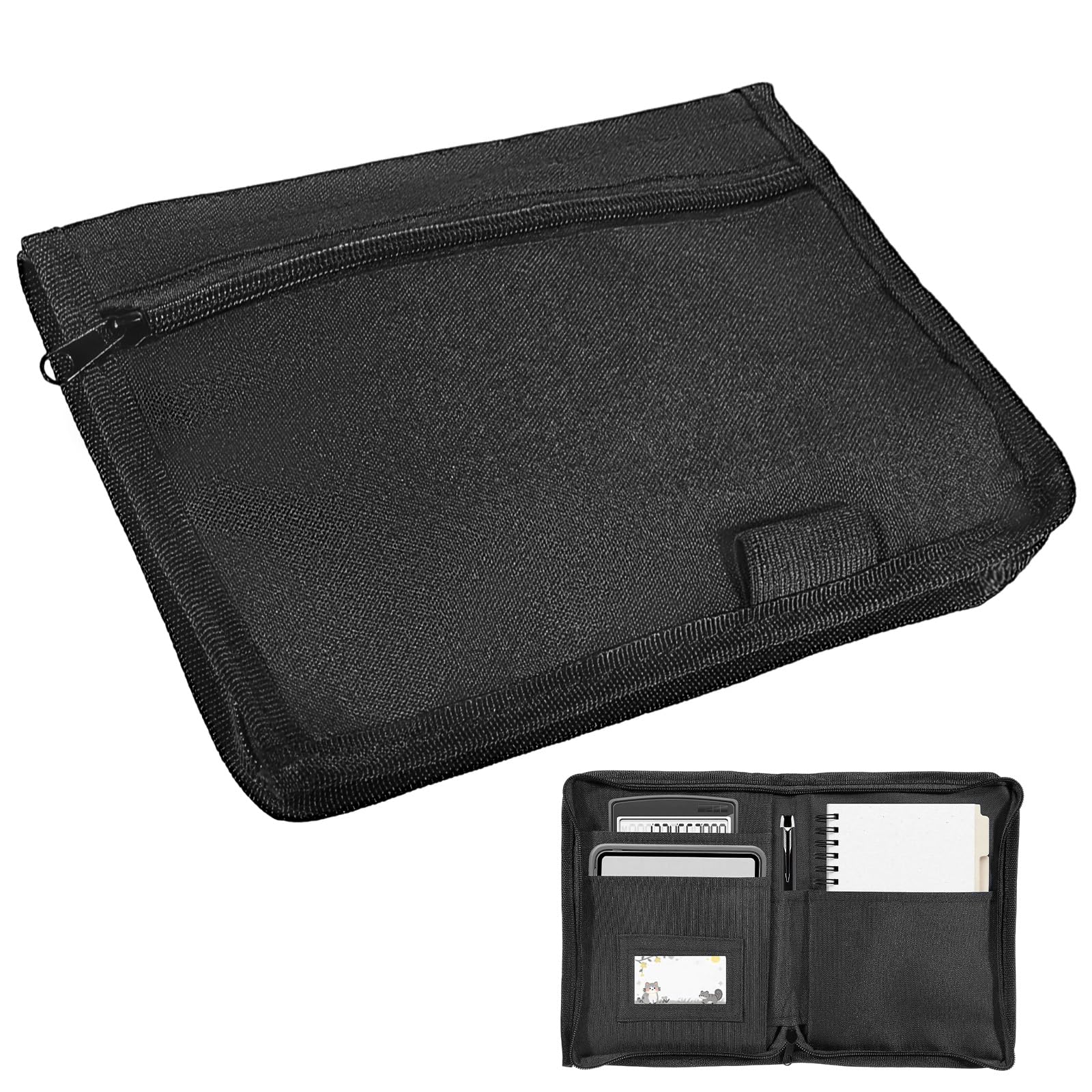 Carpeta Documentación Coche – Porta Documentos Coche,Carpeta de Organizador de Guantera, Negra, Formato (24x17,5 cm) para Documentos del Vehículo, Facturas y Tickets