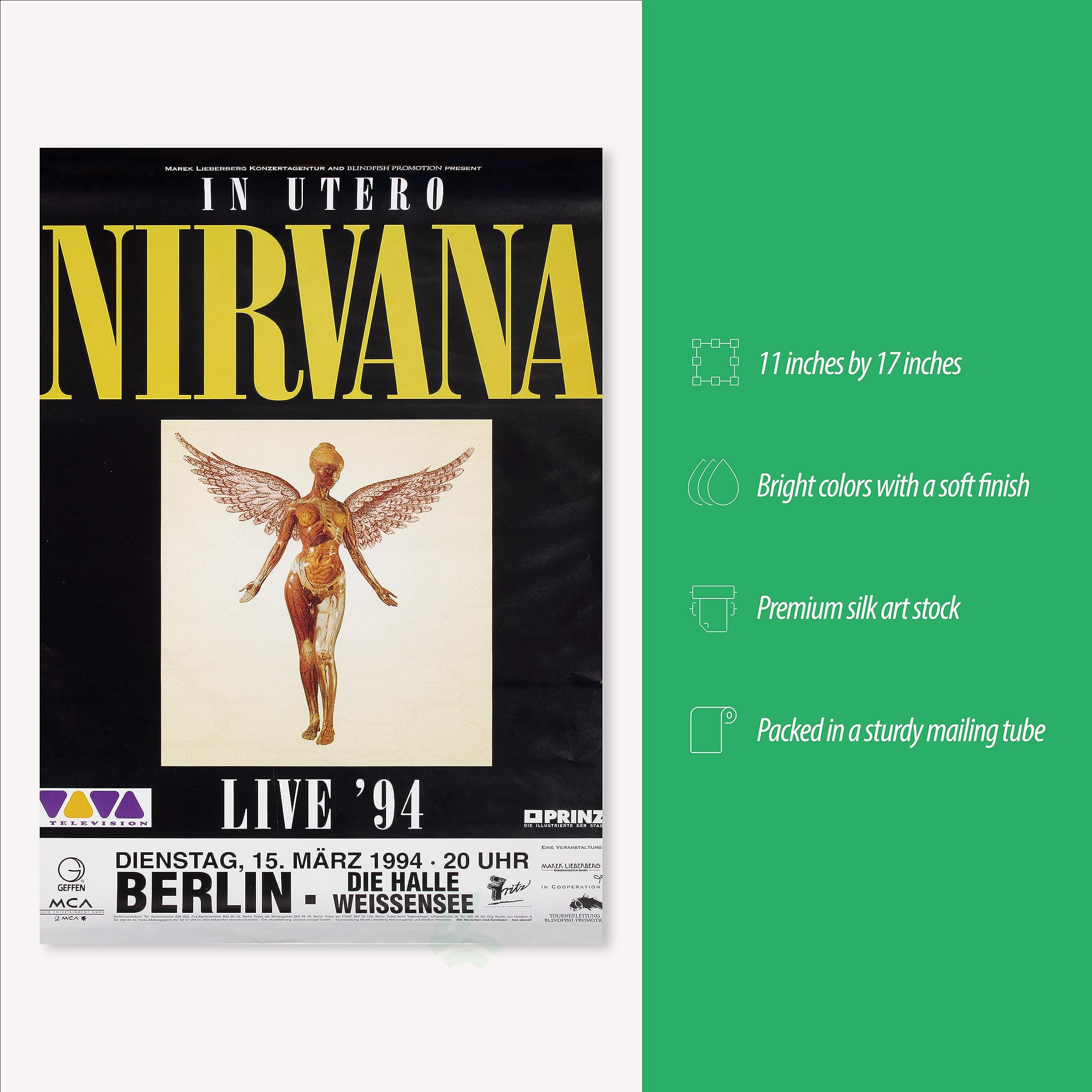 Nirvana In Utero Poster: Iconic Rock Band Wall Art, Kurt Cobain