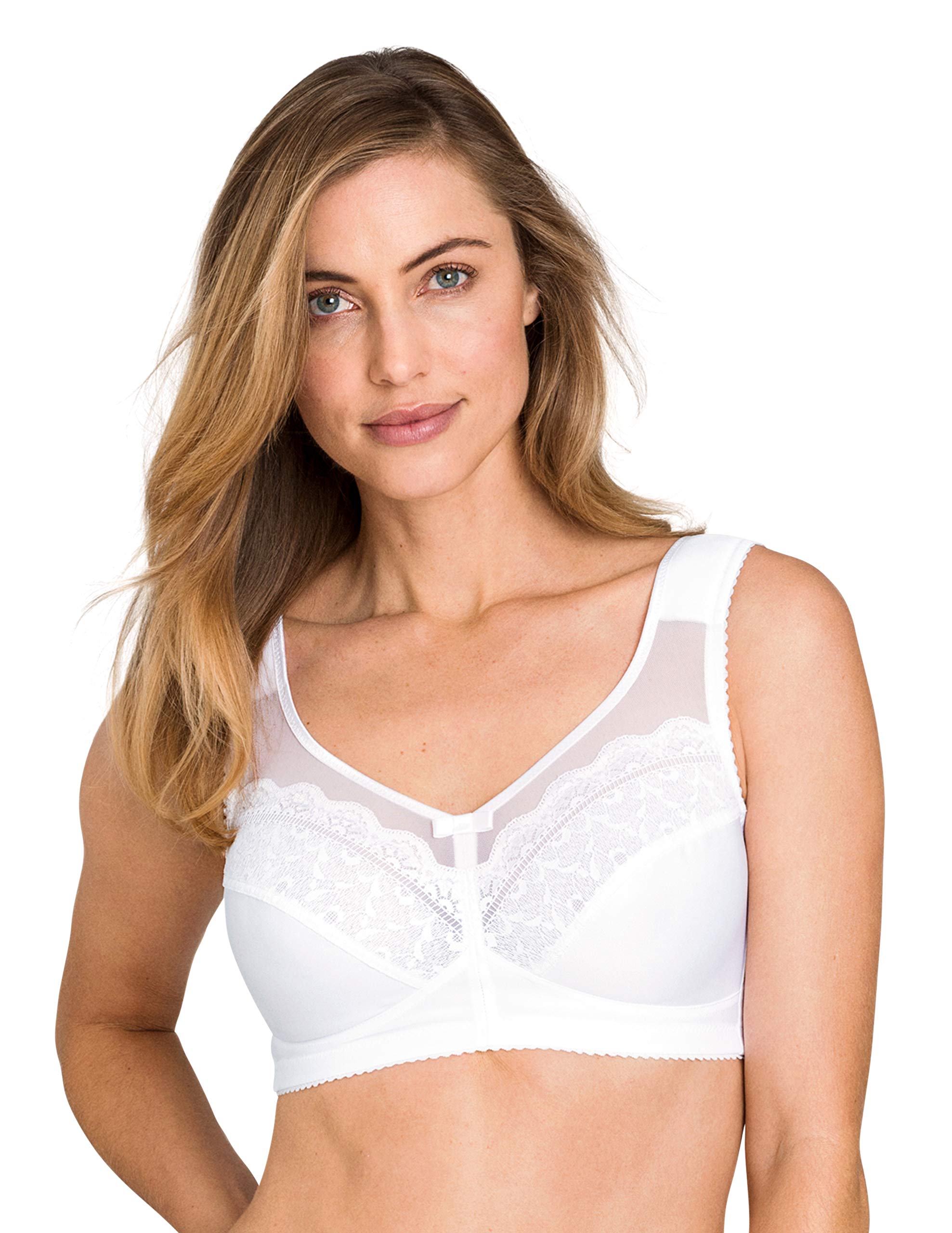 Miss Mary Of Sweden Women's White Happy Hearts Supportive Full Coverage Non-Wired Bra 42F