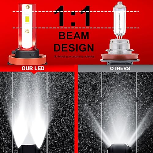 Miniatura 7 de OOTBVVL Compatible con bombillas LED para faros delanteros Nissan Rogue (2015-2020), haz alto H9 + haz bajo H11 + bombillas antiniebla H8, combo de