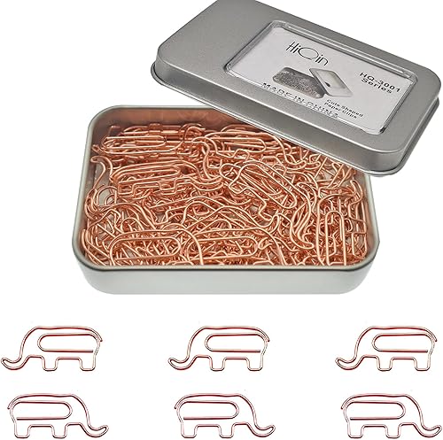 Bonitos clips de papel con forma de elefante, divertidos suministros de oficina, regalos de elefante para mujeres, compañeros de trabajo y