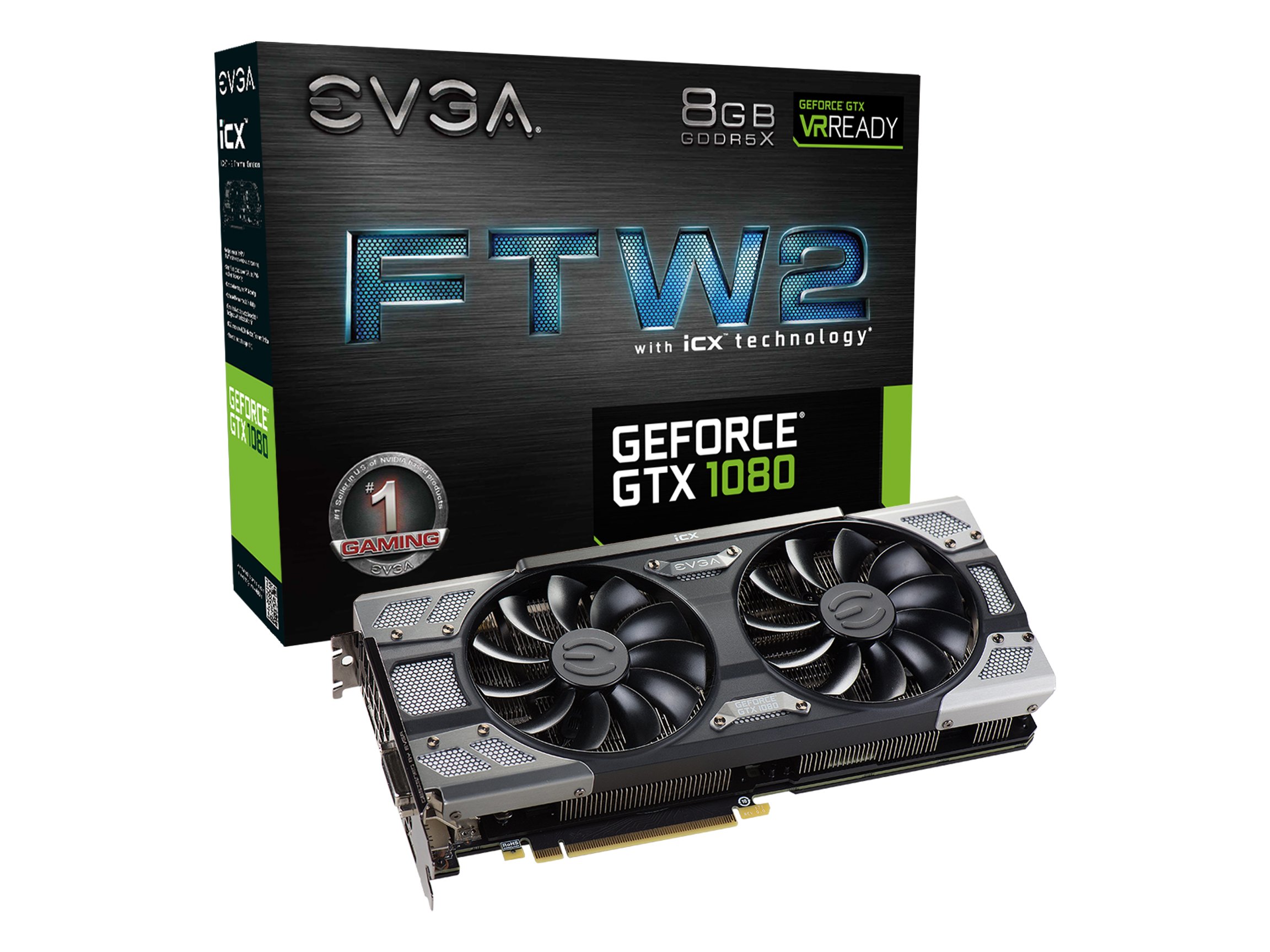 グラフィックボード・グラボ・ビデオカード EVGA GTX 1080 FTW2 8GB GDDR5X Placa de Video EVGA Geforce GTX 1080 FTW2 Gaming 8GB DDR5X 352