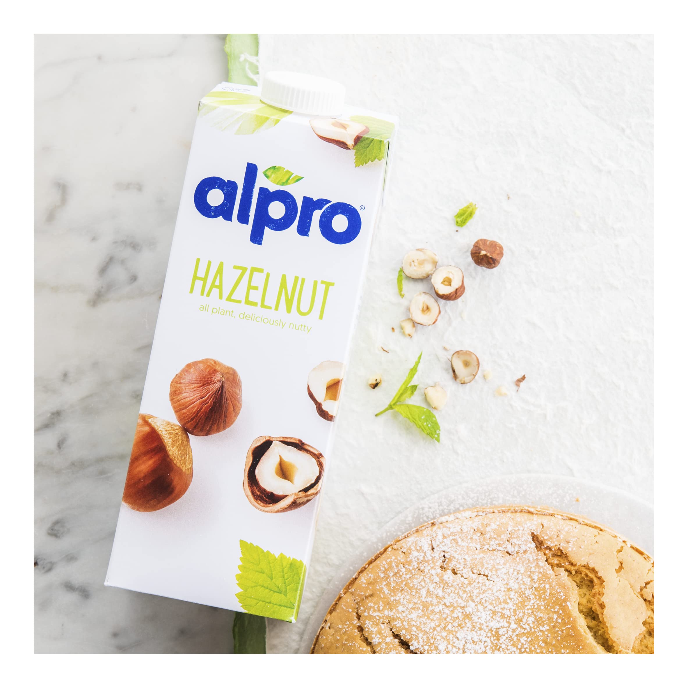 Alpro Bevanda a base vegetale alla nocciola, alternativa vegana al latte senza lattosio e senza lattosio, 1 l (confezione da 8)