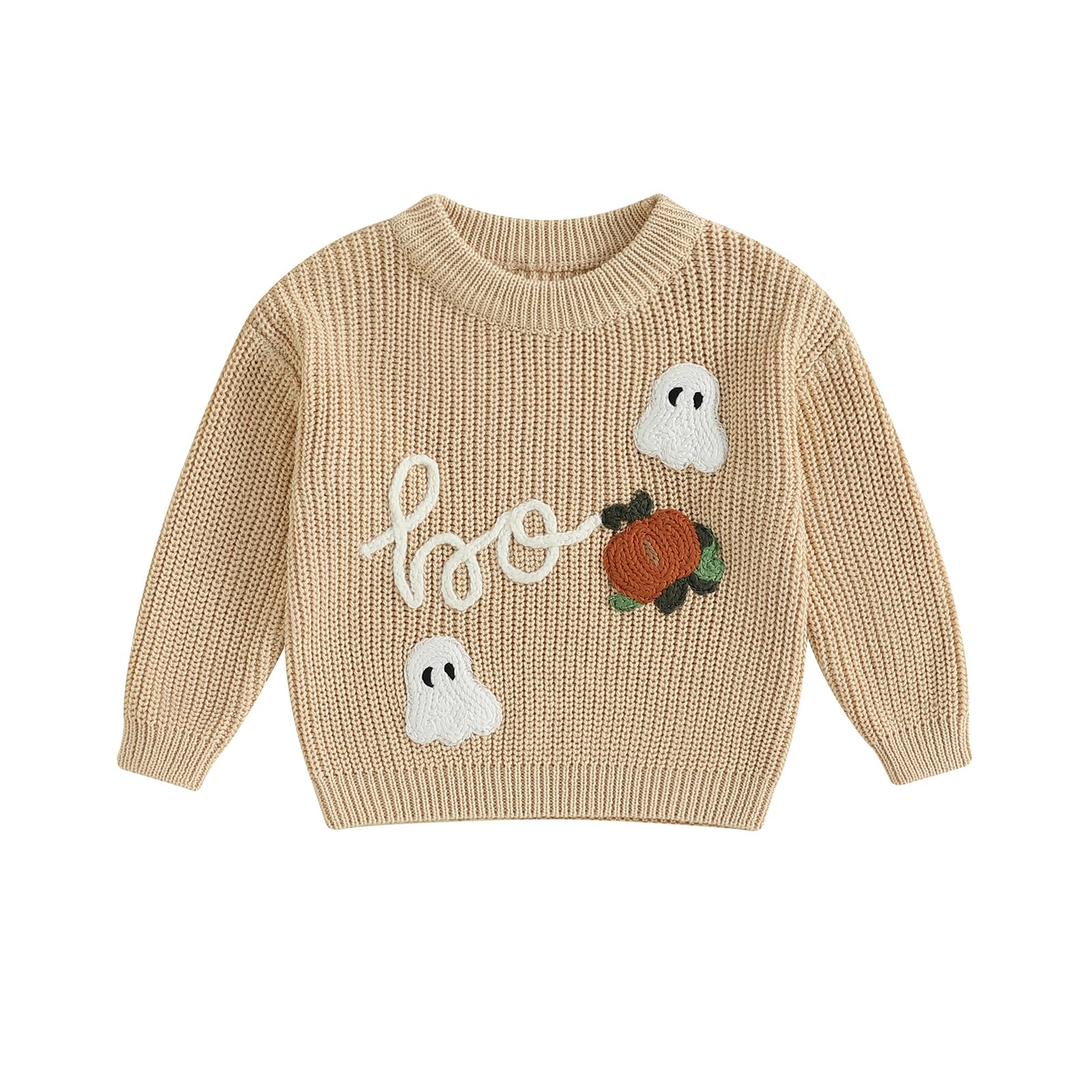 LSFYSZD Toddler Baby Girls Boys Halloween Pumpkin Sweaters Long Sleeve Crew Neck Winter Warm Knitwear Pullover Jumpers Top — view 182