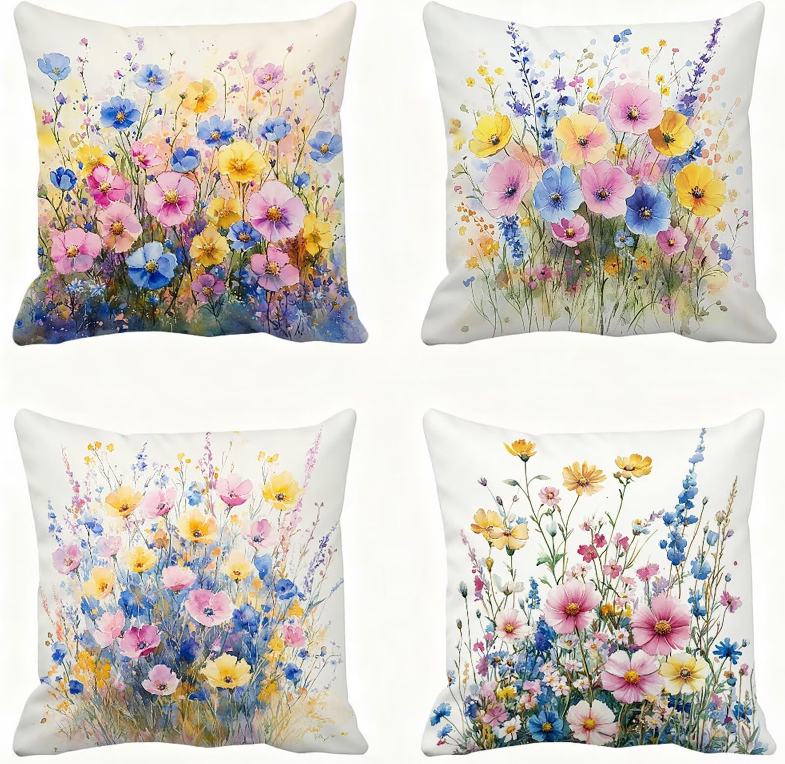 Vistoso Funda Cojin 60x60 Flor Funda Almohada 60x60 Cojines Sofa Súper Suave Fundas Cojines Decorativos Fundas Almohadas 4 Piezas Almohada Cervicales y Cuello, para Hogar Cama Salon Decoracion E - 815