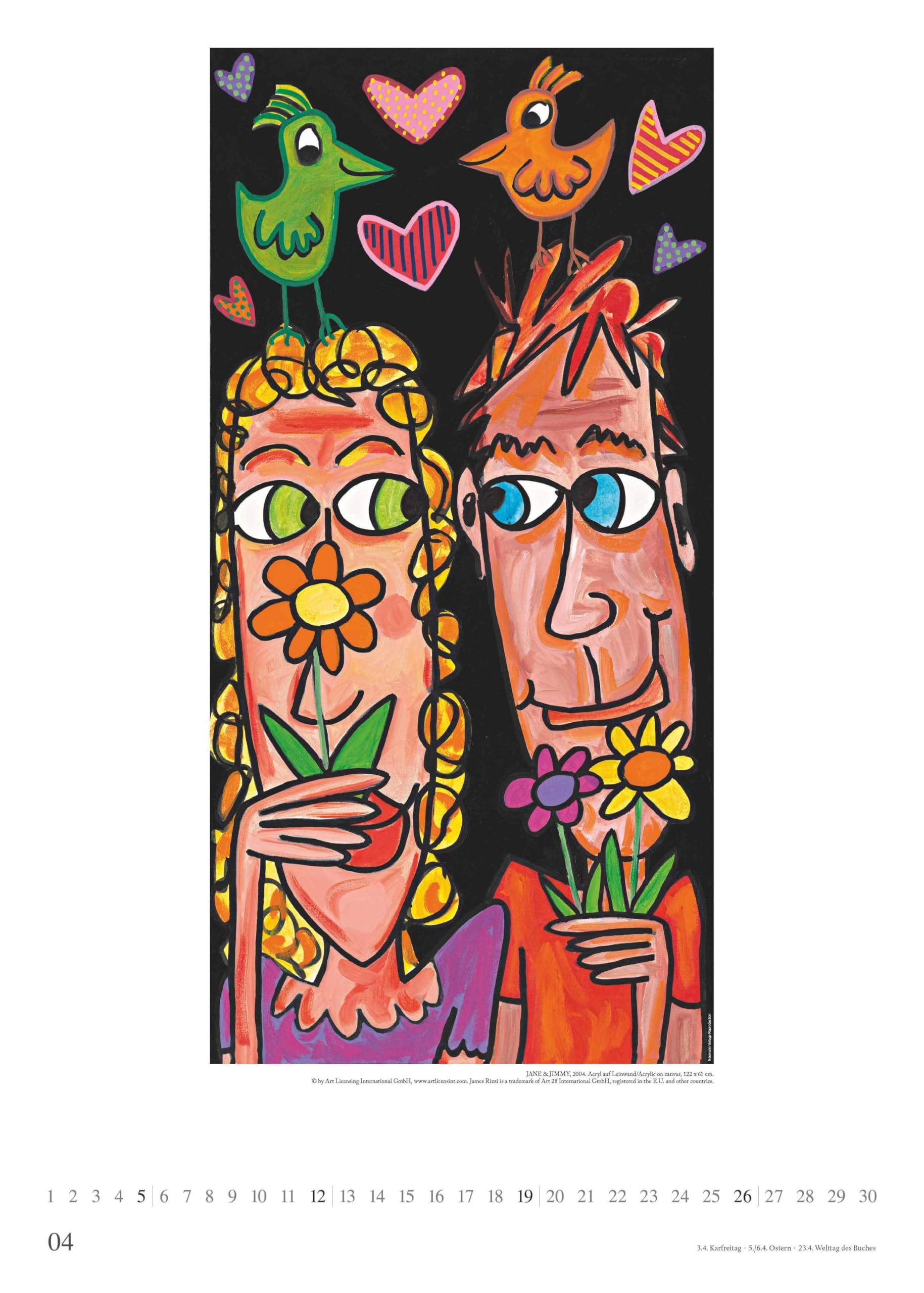 DUMONT - James Rizzi 2026 – Kunst-Poster-Kalender 50 x 70 cm, Pop-Art Wandkalender für Kunstliebhaber & Rizzi-Fans