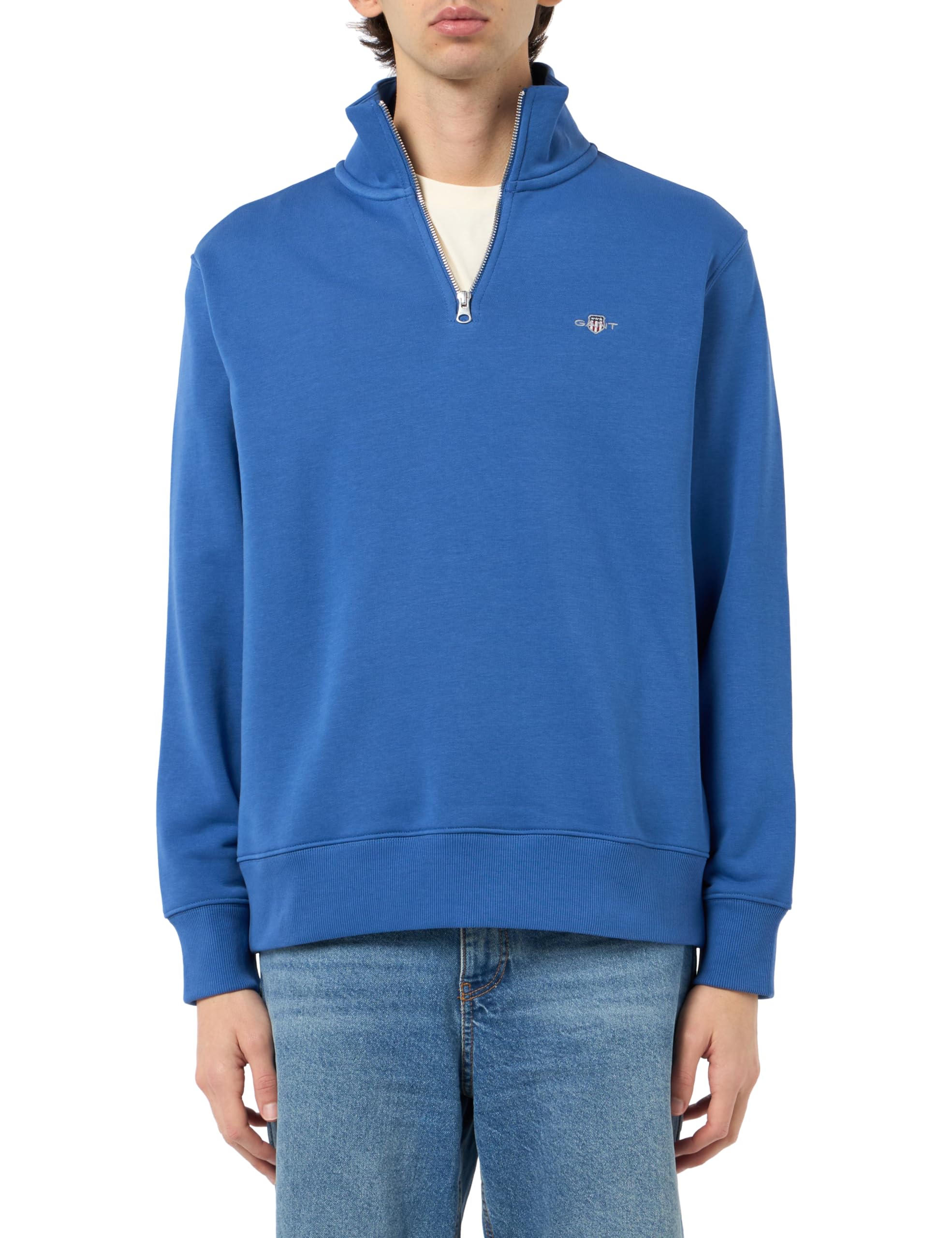 Gant Men's Blue Shield Half-Zip Sweatshirt in Size L, Sports Direct