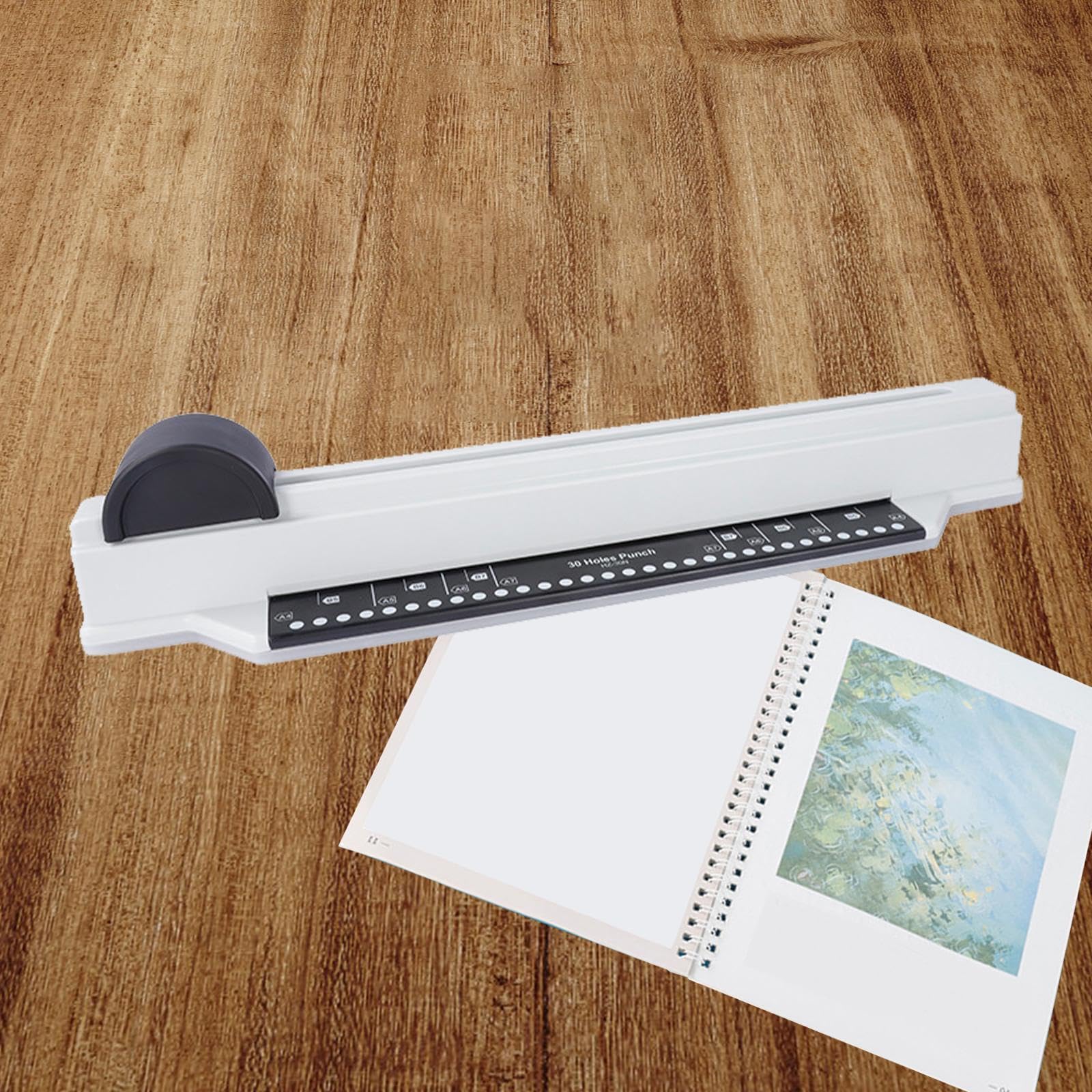Perforatrice a 30 Fori, 5 Fogli con, Fori /20, Fori A4/30, Perforatrice per Carta, Rilegatrice per Fai Da Te, Artigianato, Casa, Nero