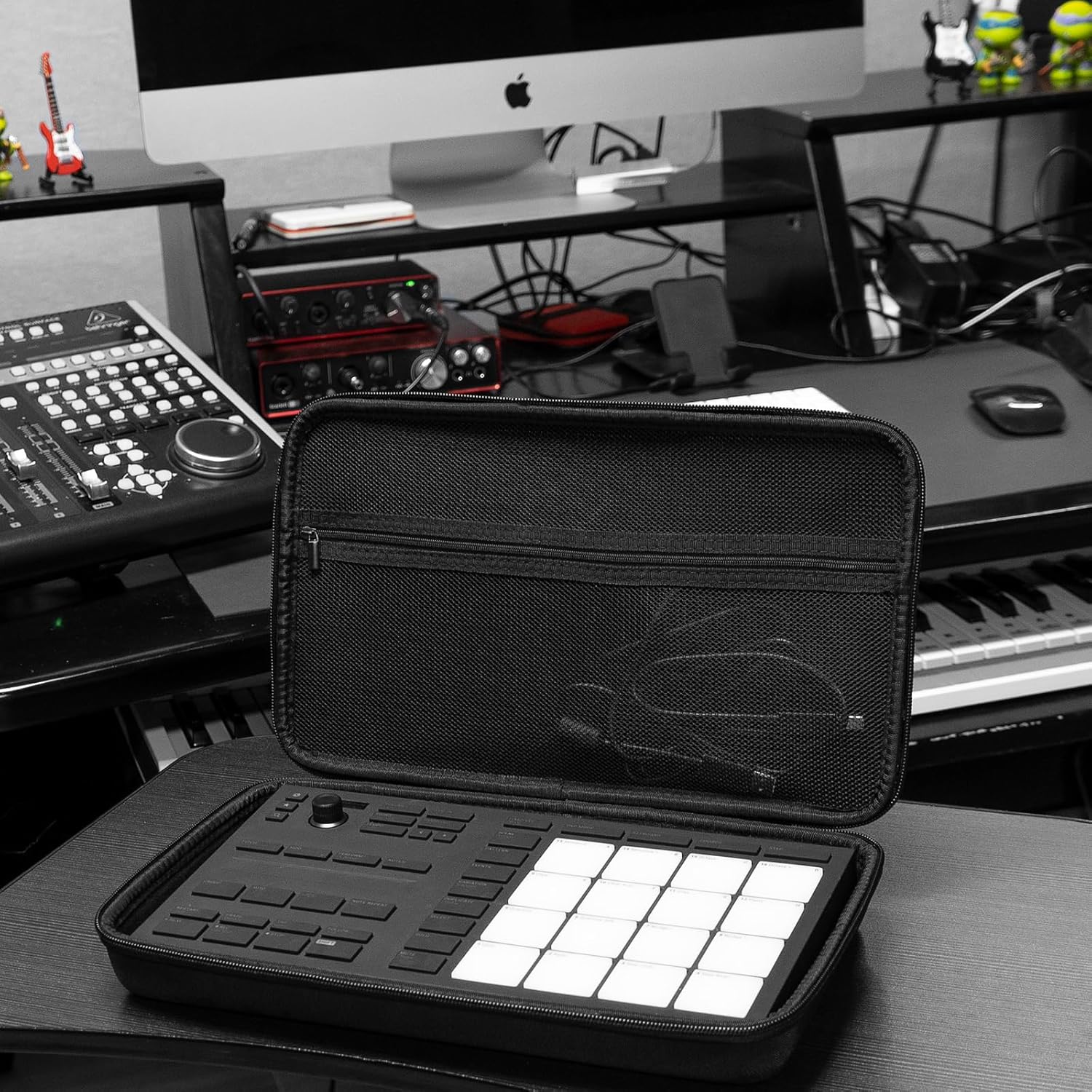 Premium Velvet Hardshell Travel Case Compatible with Native Instruments Maschine Mikro MK3 case Drum Controller Analog Device cover - Image 7