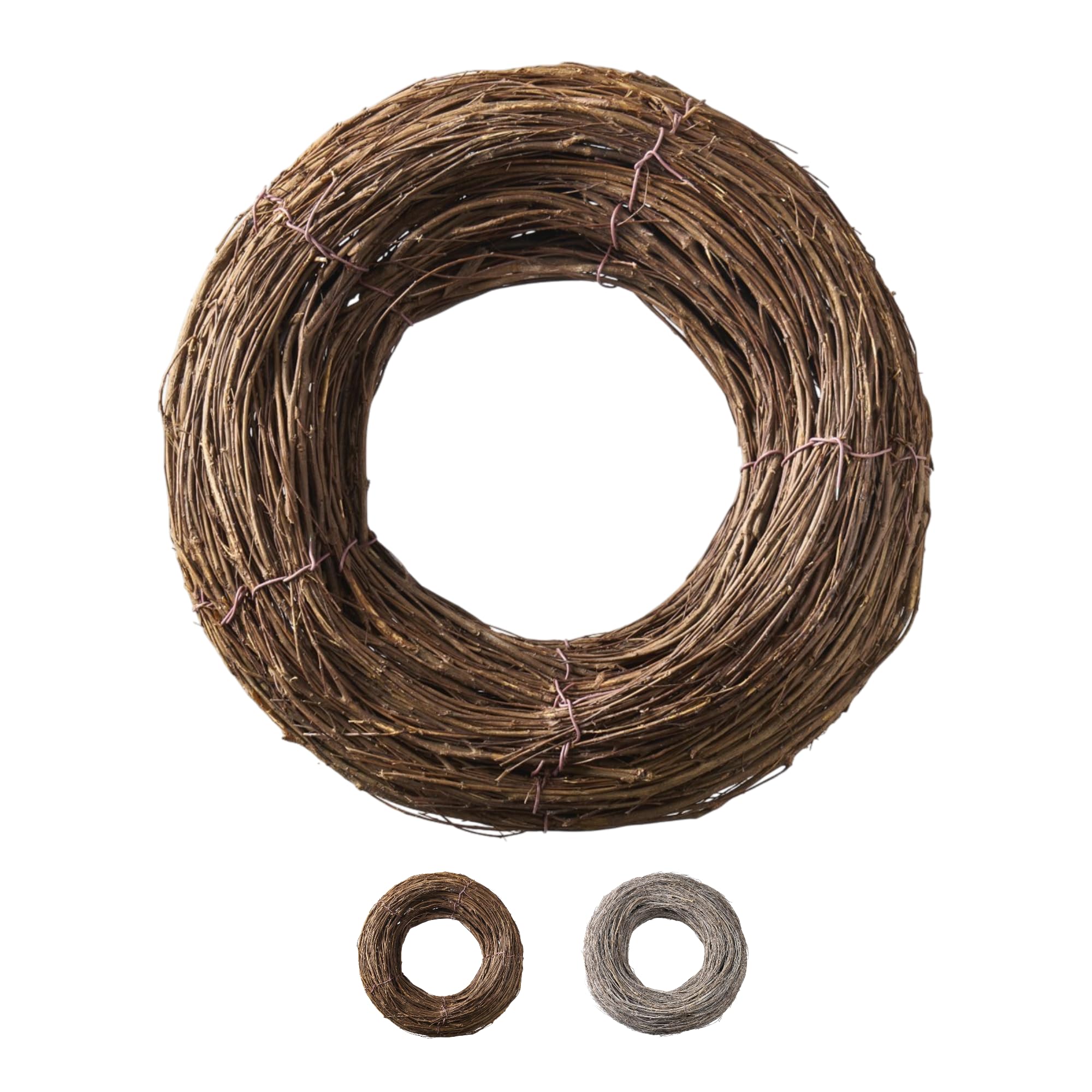 Klocke Dekorationsbedarf Weidenkranz – Rustikaler Türkranz & Tischkranz aus Naturweide – Dekokranz geflochten für Wand, Tür & Tisch (Natur, ⌀ 60 cm Höhe: 17 cm)